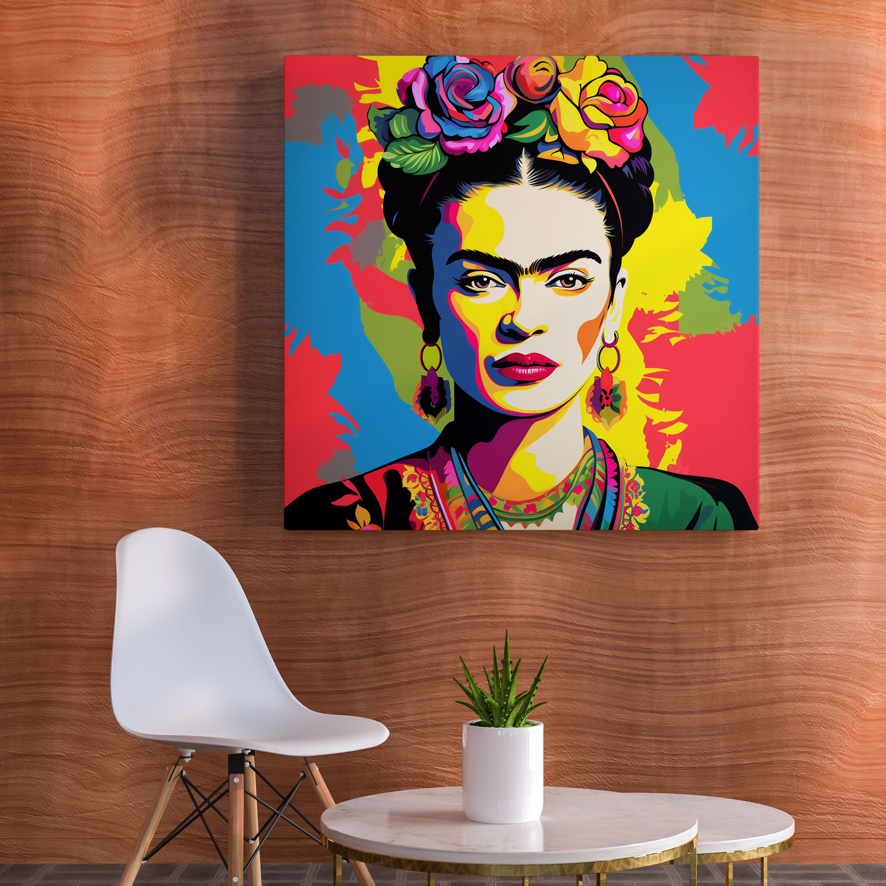 Pop Art Frida Kahlo Kanvas Tablo - Frida Kahlo Duvar Dekorasyonu Kişilik
