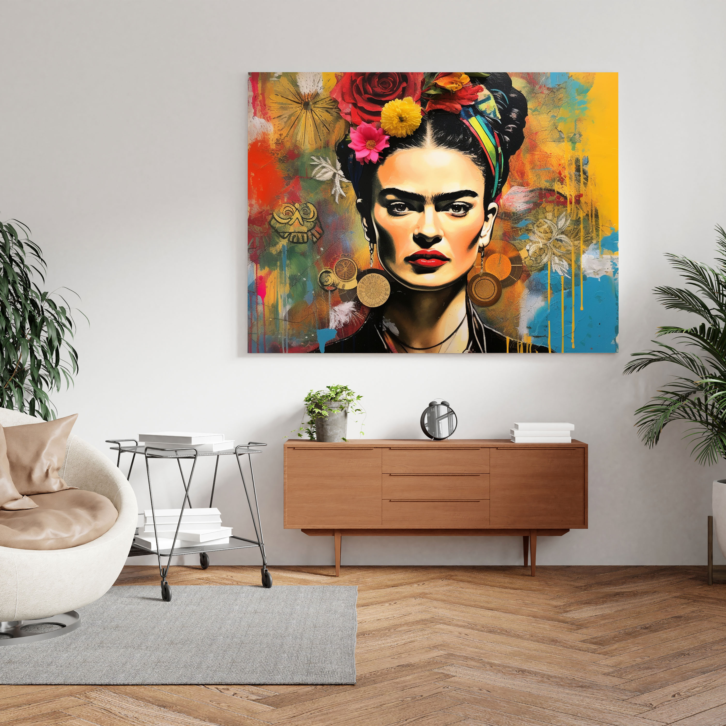 Abstract Frida Kahlo Canvas Print - Frida Kahlo, Canvas Print, Home Decoration, Canvas