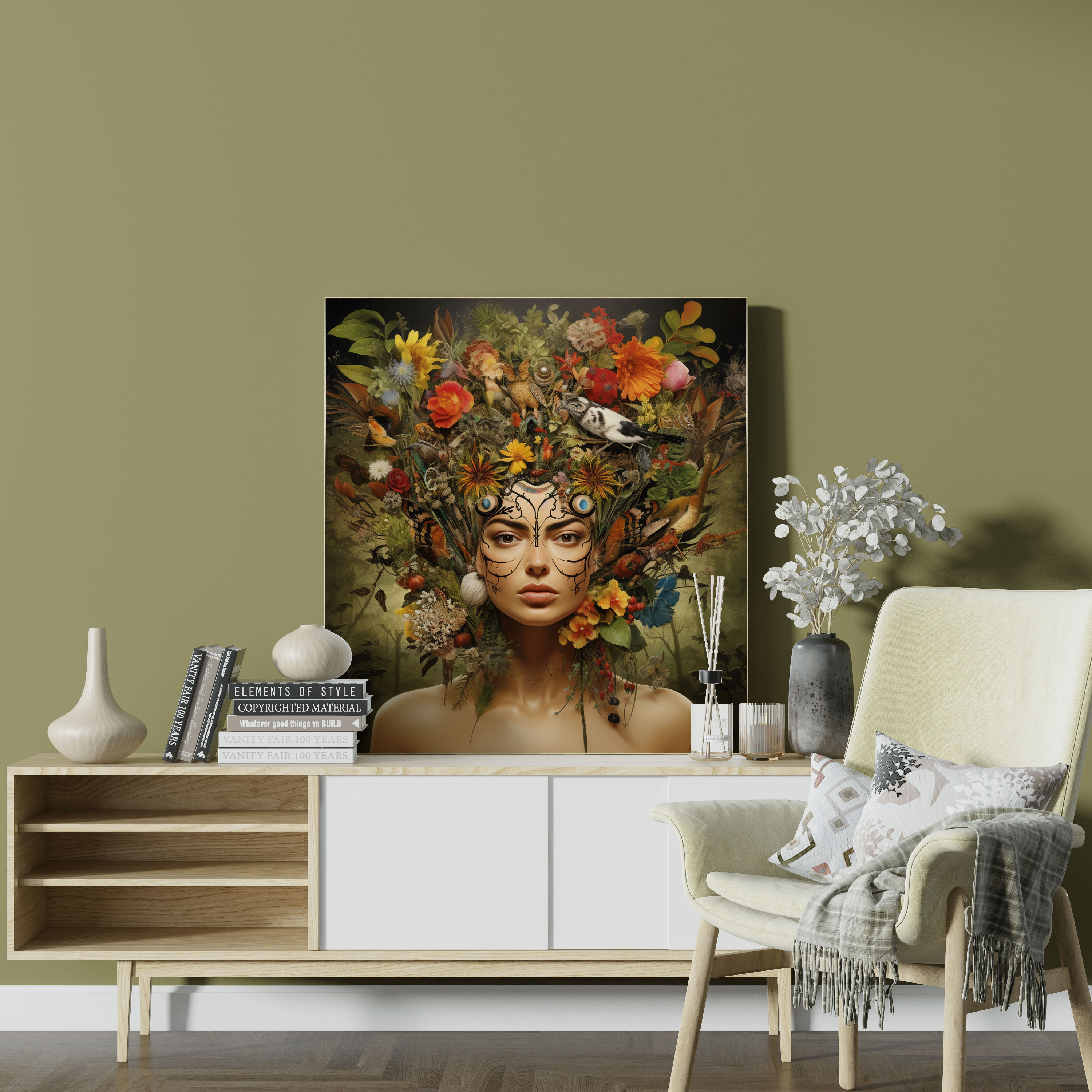 Frida Kahlo Canvas Print - Frida Kahlo, Frida Kahlo, Surrealistic Portrait, Canvas Wall Art