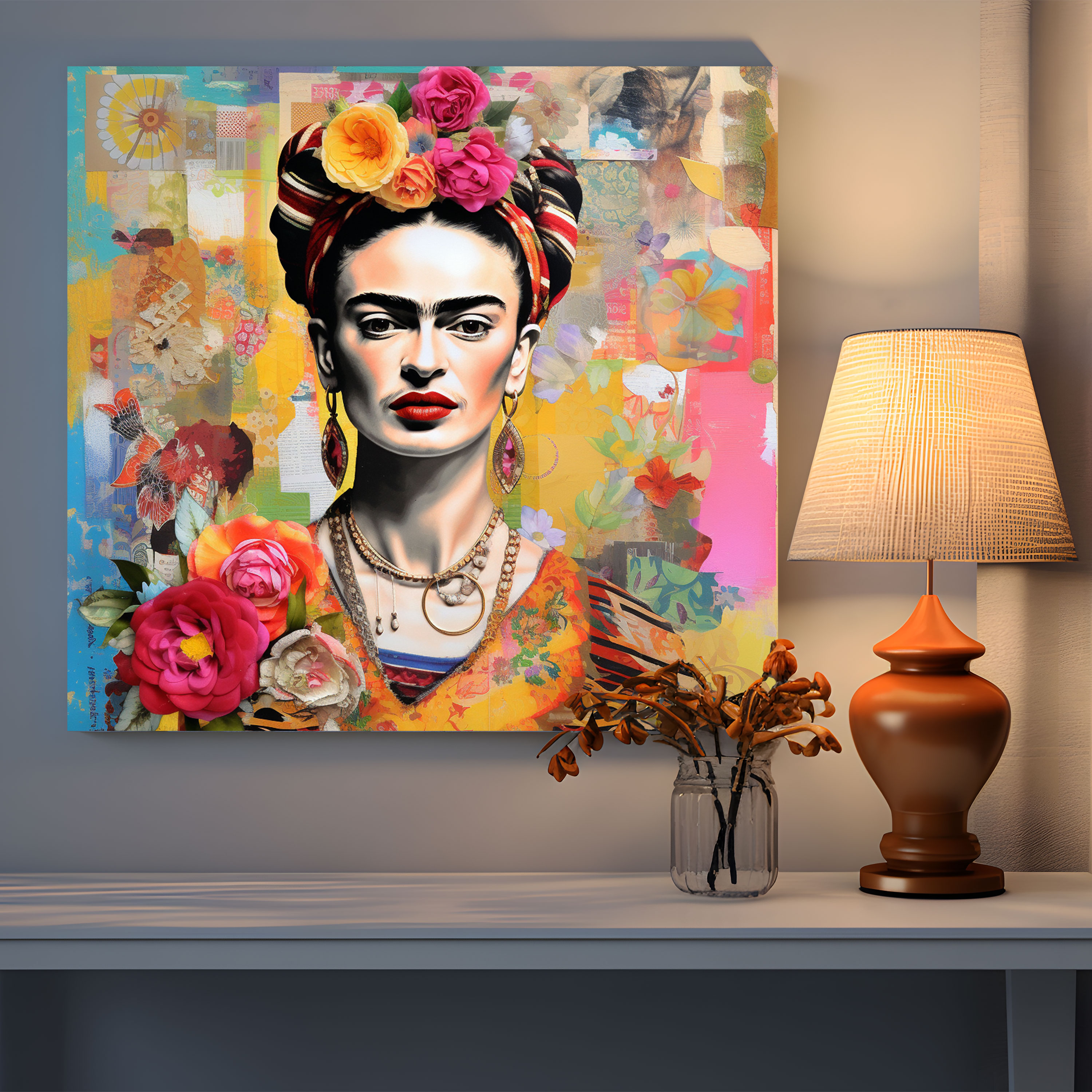 Frida Kahlo Canvas Wall Art - Frida Kahlo, Whimsical Artwork, Wall Art, Canvas Wall Art