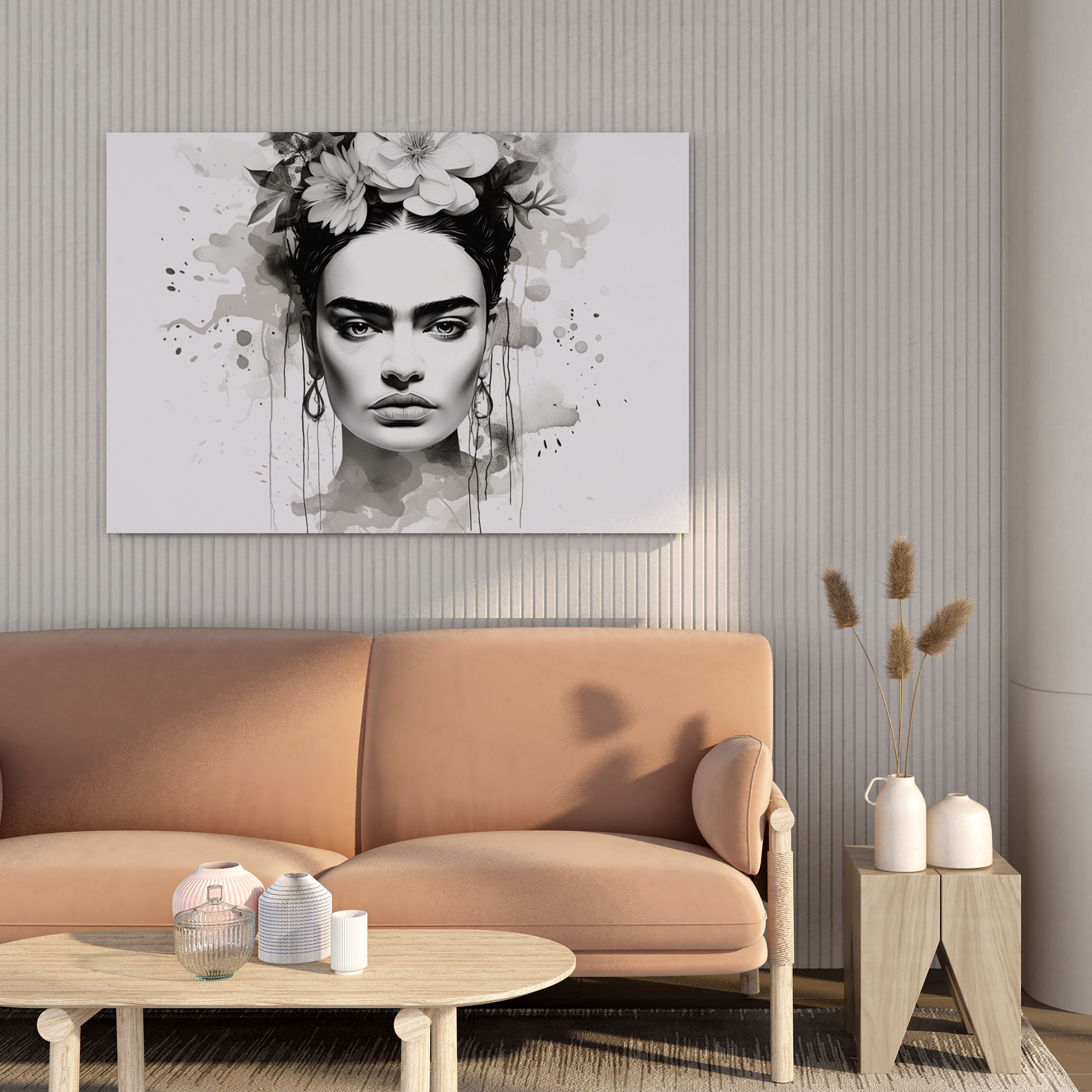 Frida Kahlo Minimalist Canvas Print - Frida Kahlo, Canvas, Wall Decoration, Sketch