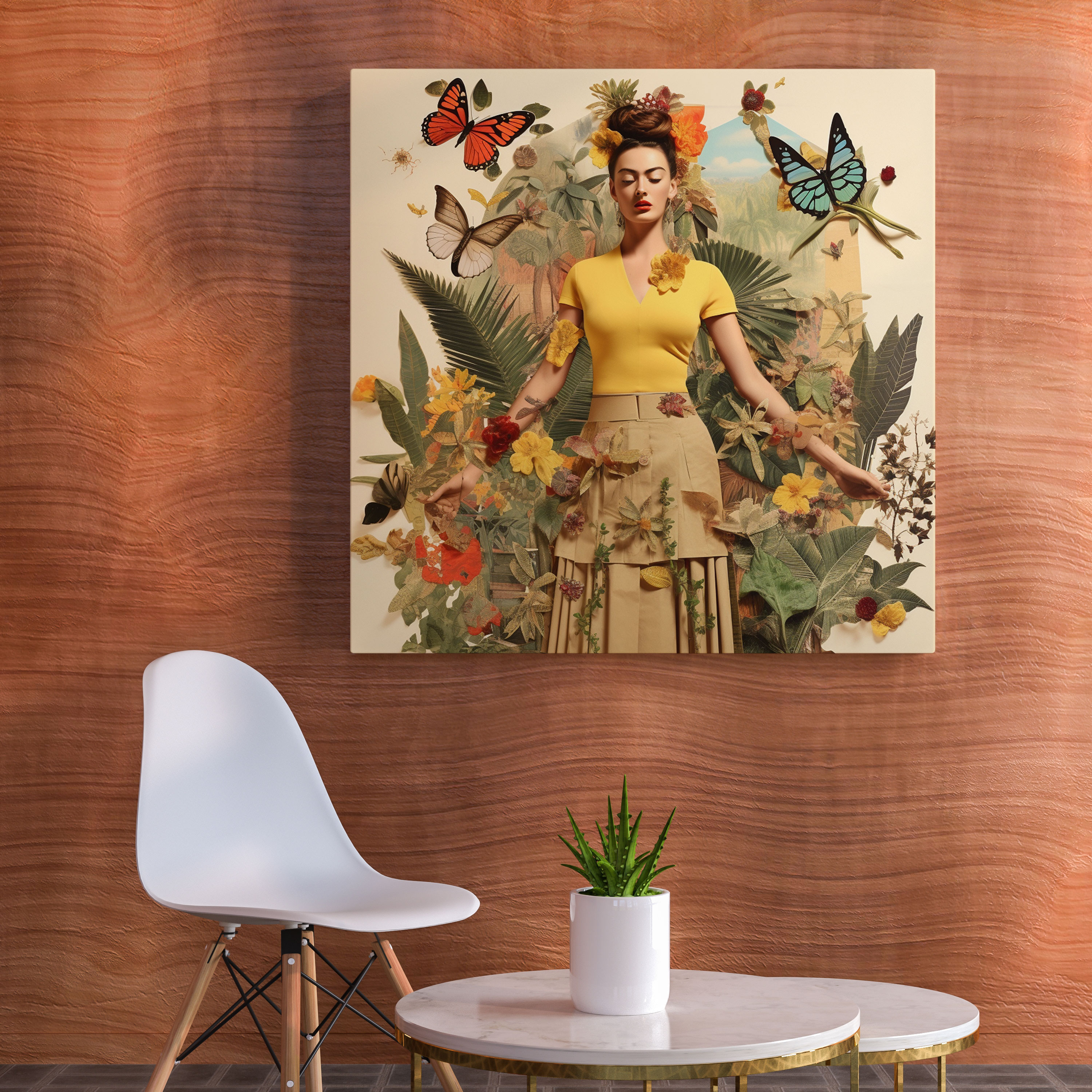 Frida Kahlo'nun Sürrealist Kanvas Tablosu - Ev Dekorasyonu Sembolizm Duvar Dekorasyonu