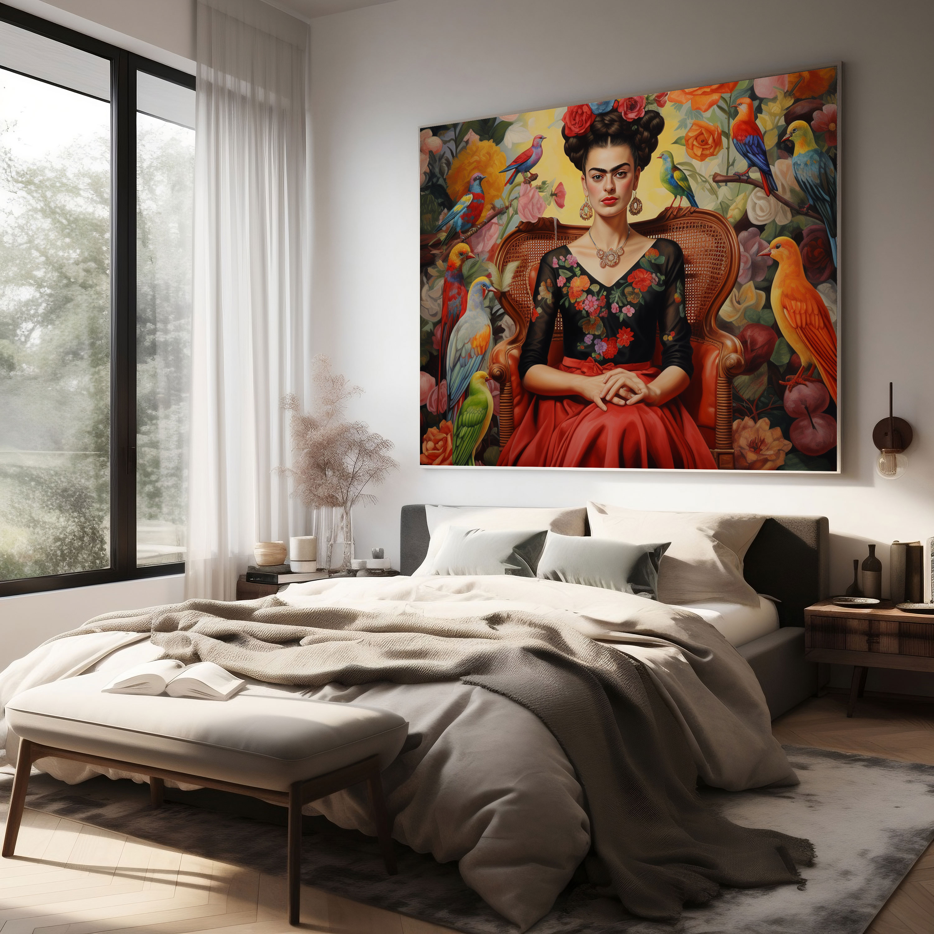 Frida Kahlo'nun Kanvas Tablosu - Surealist Resim - Duvara Asılabilir Kanvas Sanat