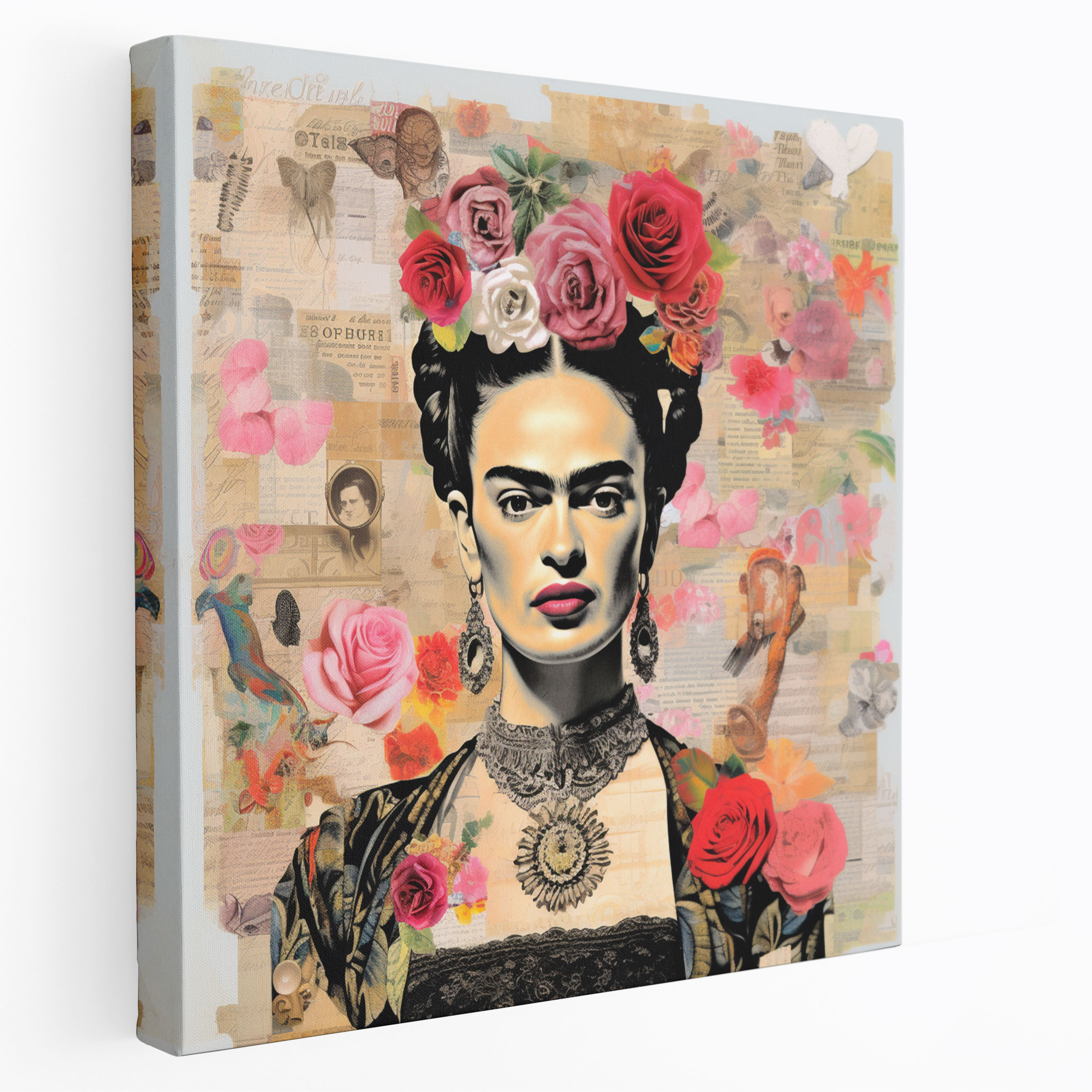 Frida Kahlo Kanvas Tablo - Kolaj Sanat Eseri