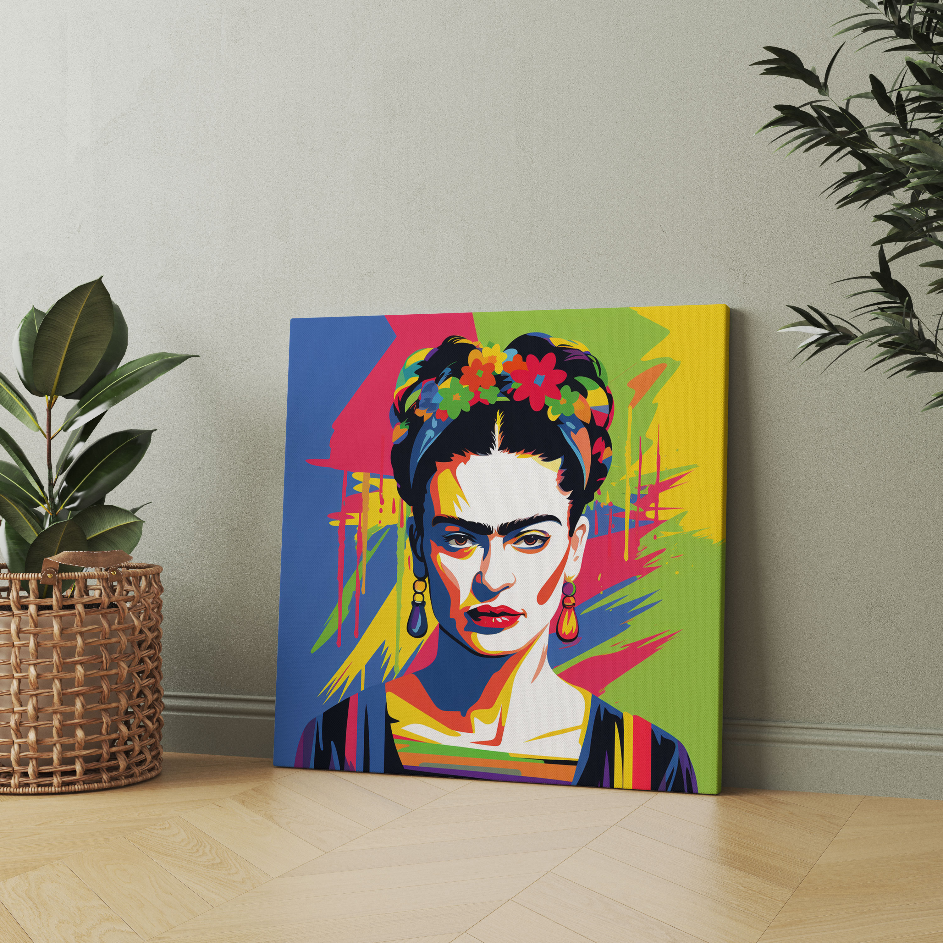 Frida Kahlo Canvas Wall Art - Frida Kahlo, Frida Kahlo, Vibrant Colors, Iconic Style