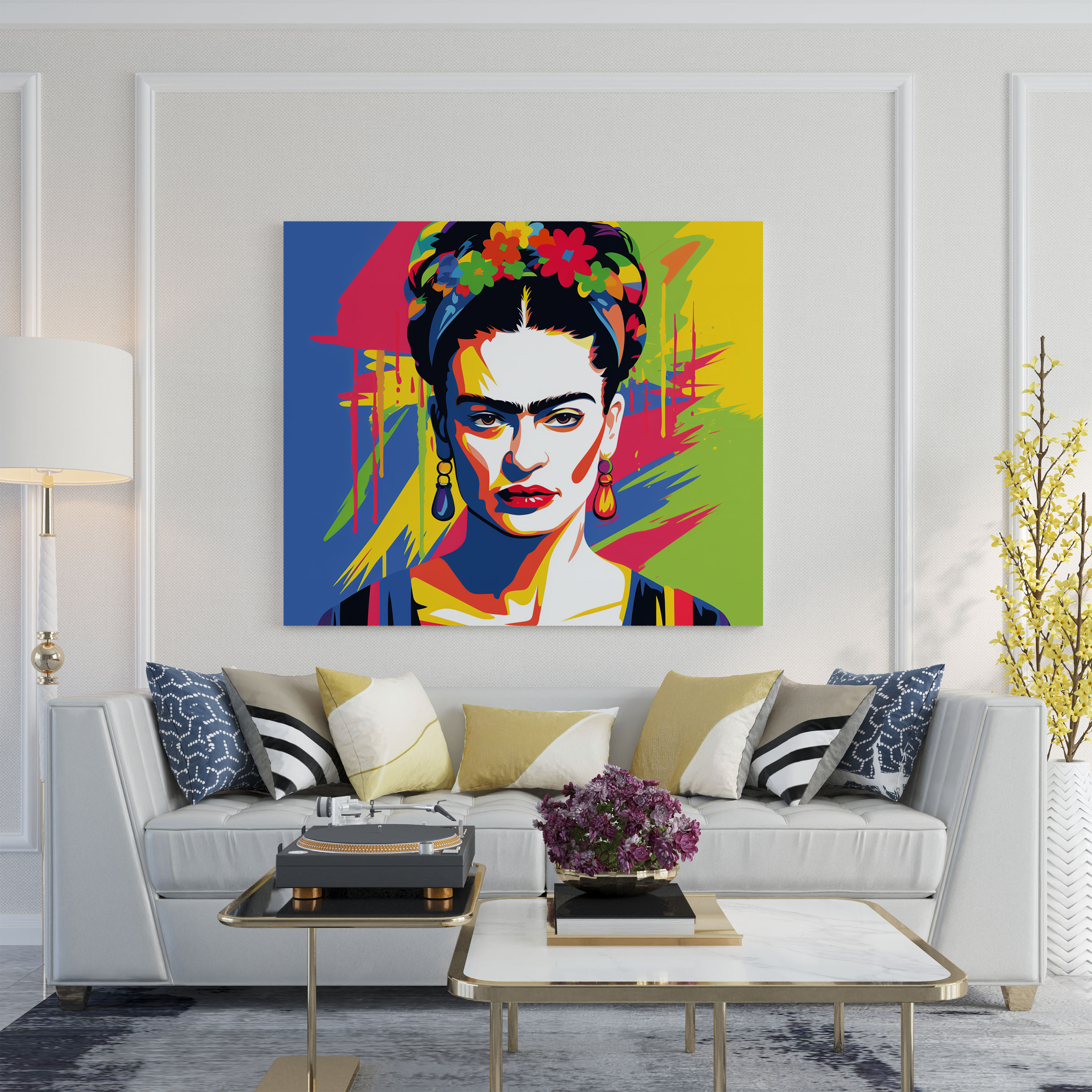 Frida Kahlo Canvas Wall Art - Frida Kahlo, Frida Kahlo, Vibrant Colors, Iconic Style