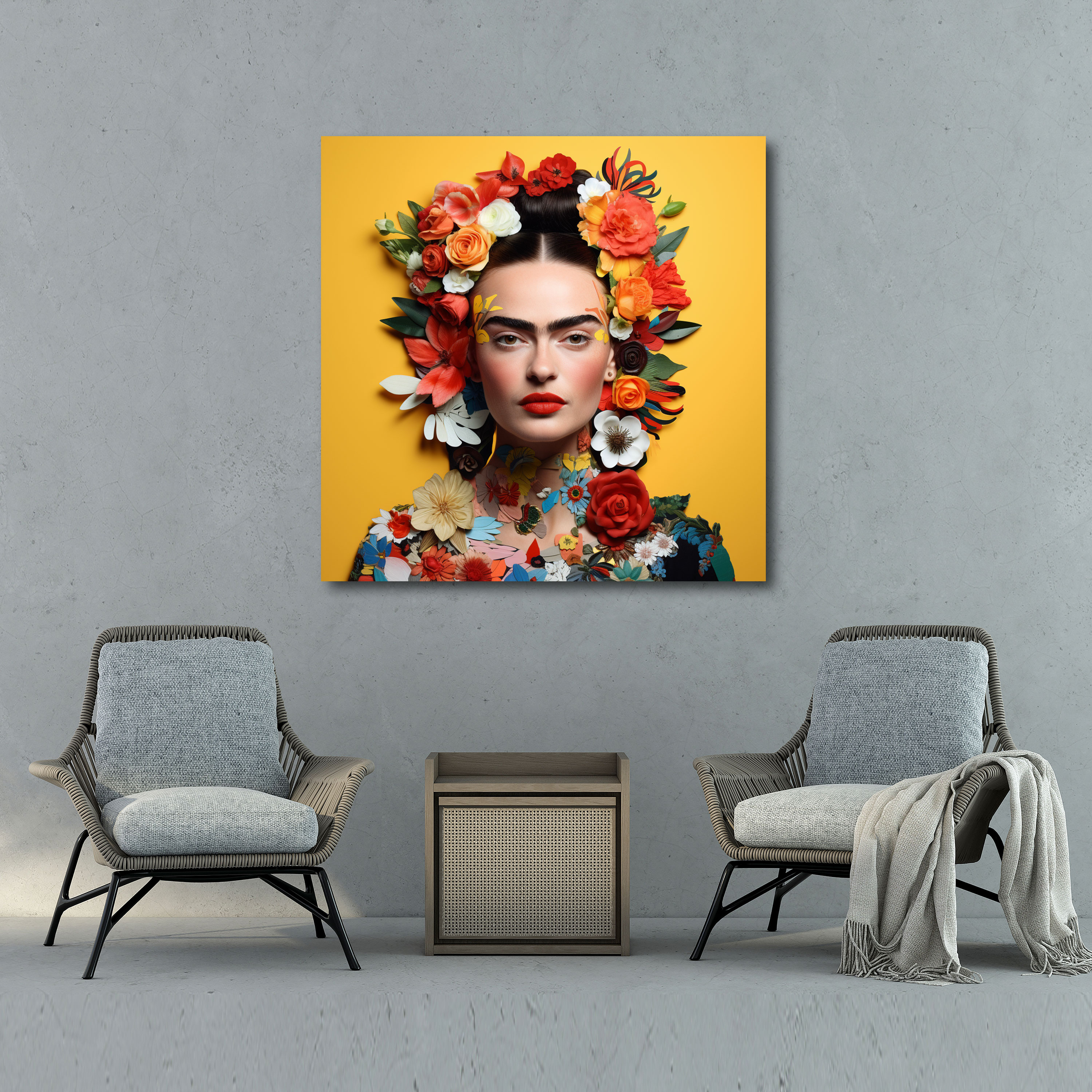 Frida Kahlo Kanvas Tablo - Ev Dekorasyonu Duvar Sanatı