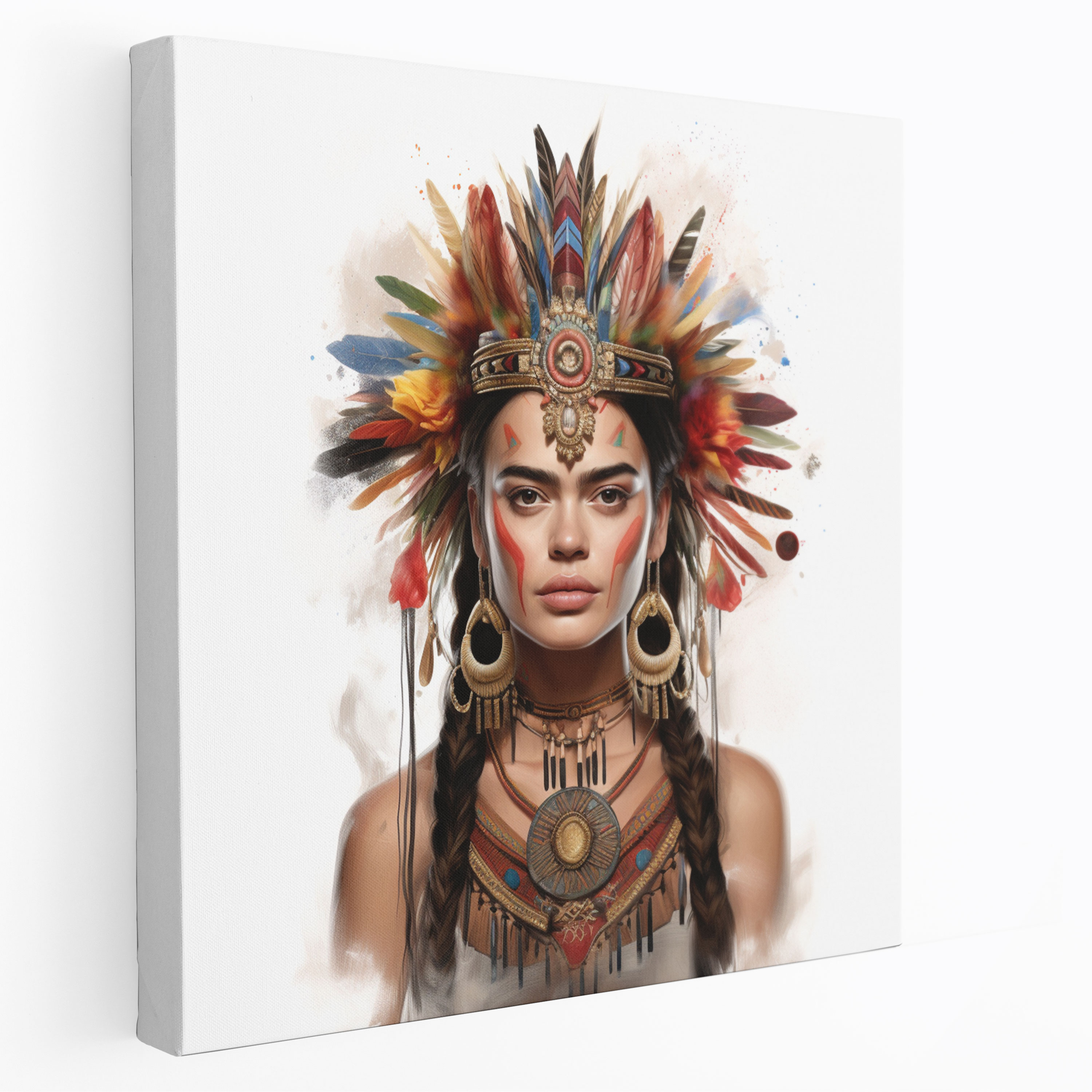 Frida Kahlo Kanvas Tablo Sanatı - Yerli Meksika Sembolleri ile Frida Kahlo Köklere Bağlılığıyla