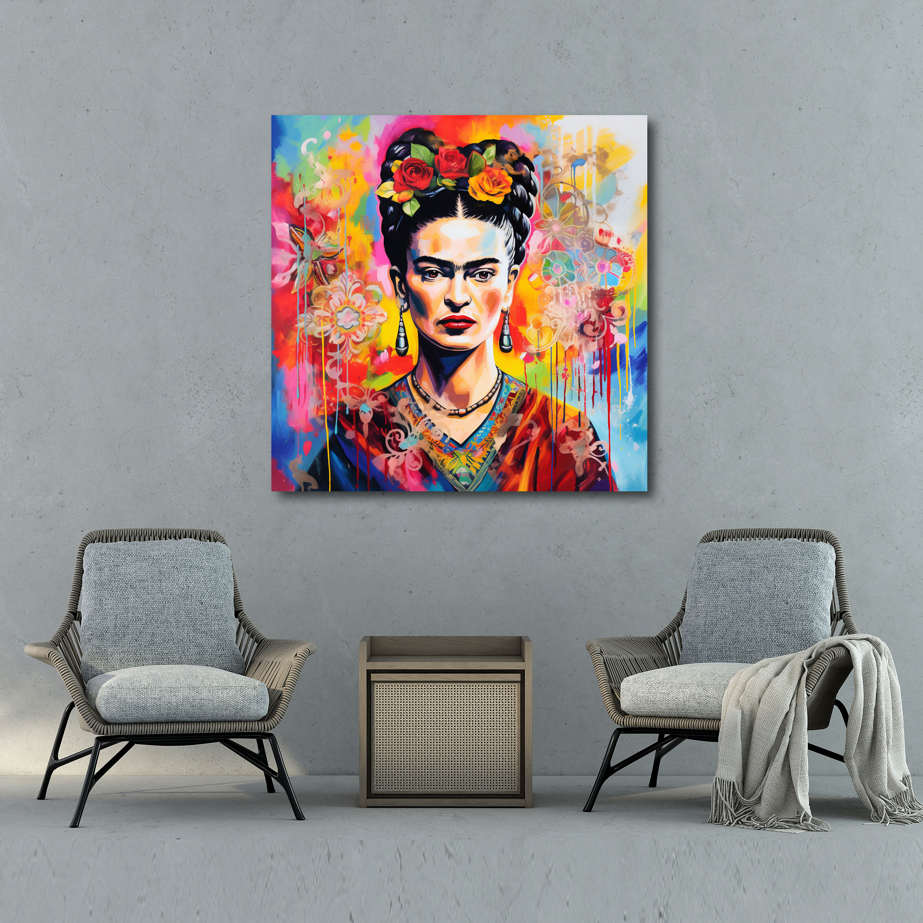 Frida Kahlo Canvas Wall Art - Frida Kahlo, Frida Kahlo, Canvas Wall Art, Abstract Mixed Media Artwork