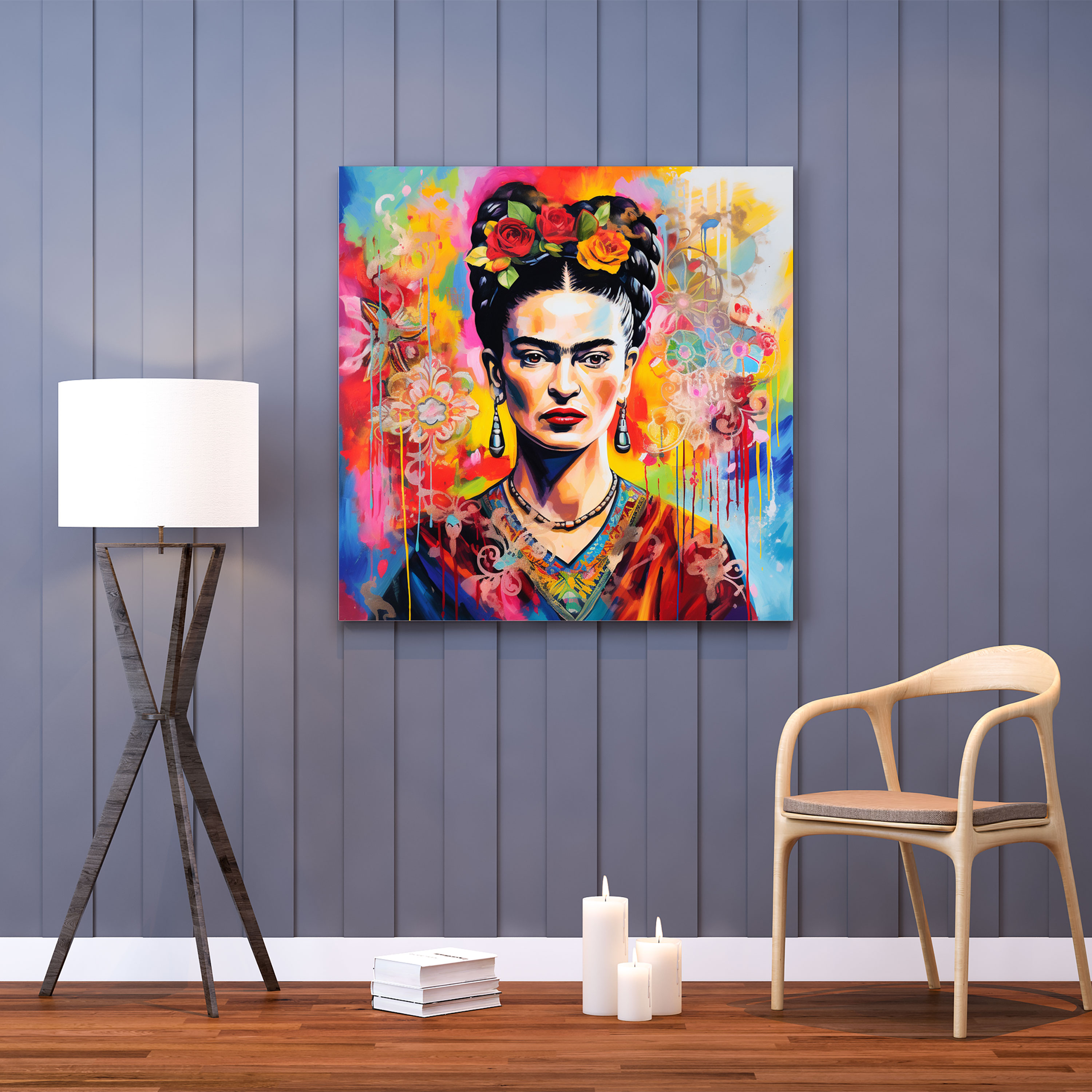 Frida Kahlo Canvas Wall Art - Frida Kahlo, Frida Kahlo, Canvas Wall Art, Abstract Mixed Media Artwork