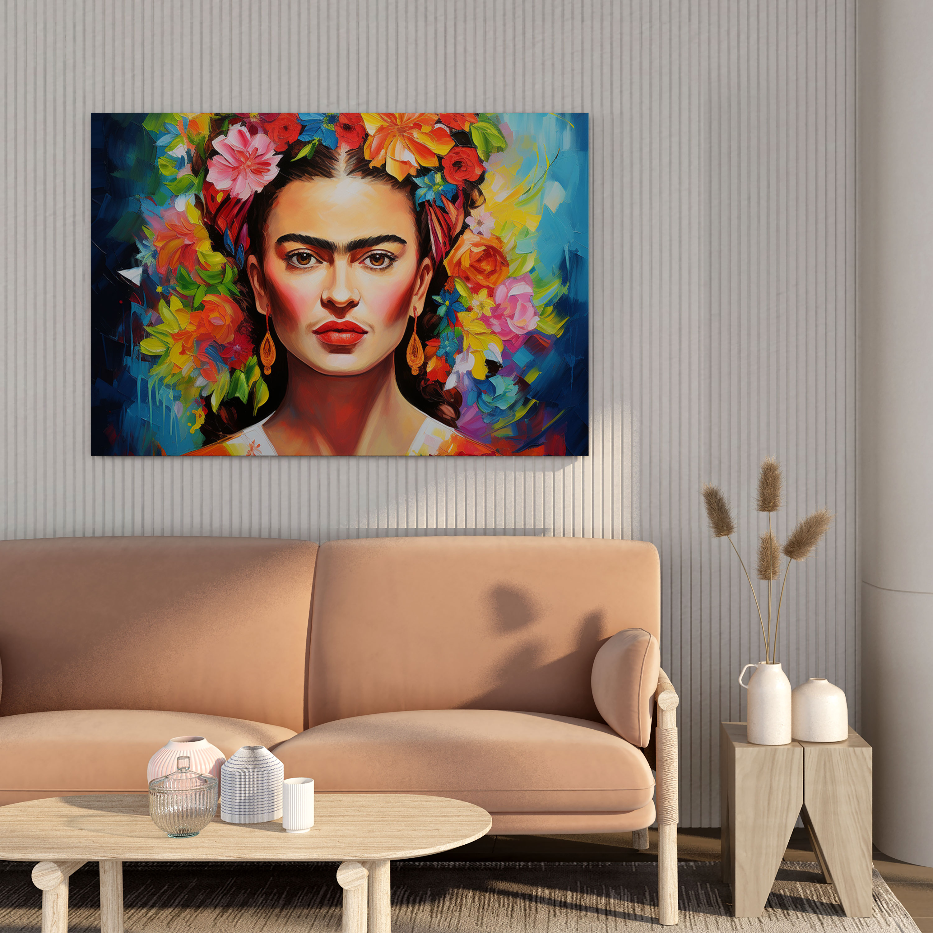Frida Kahlo Kanvas Tablosu - Ev Dekorasyonu Renkli Duvar Sanatı