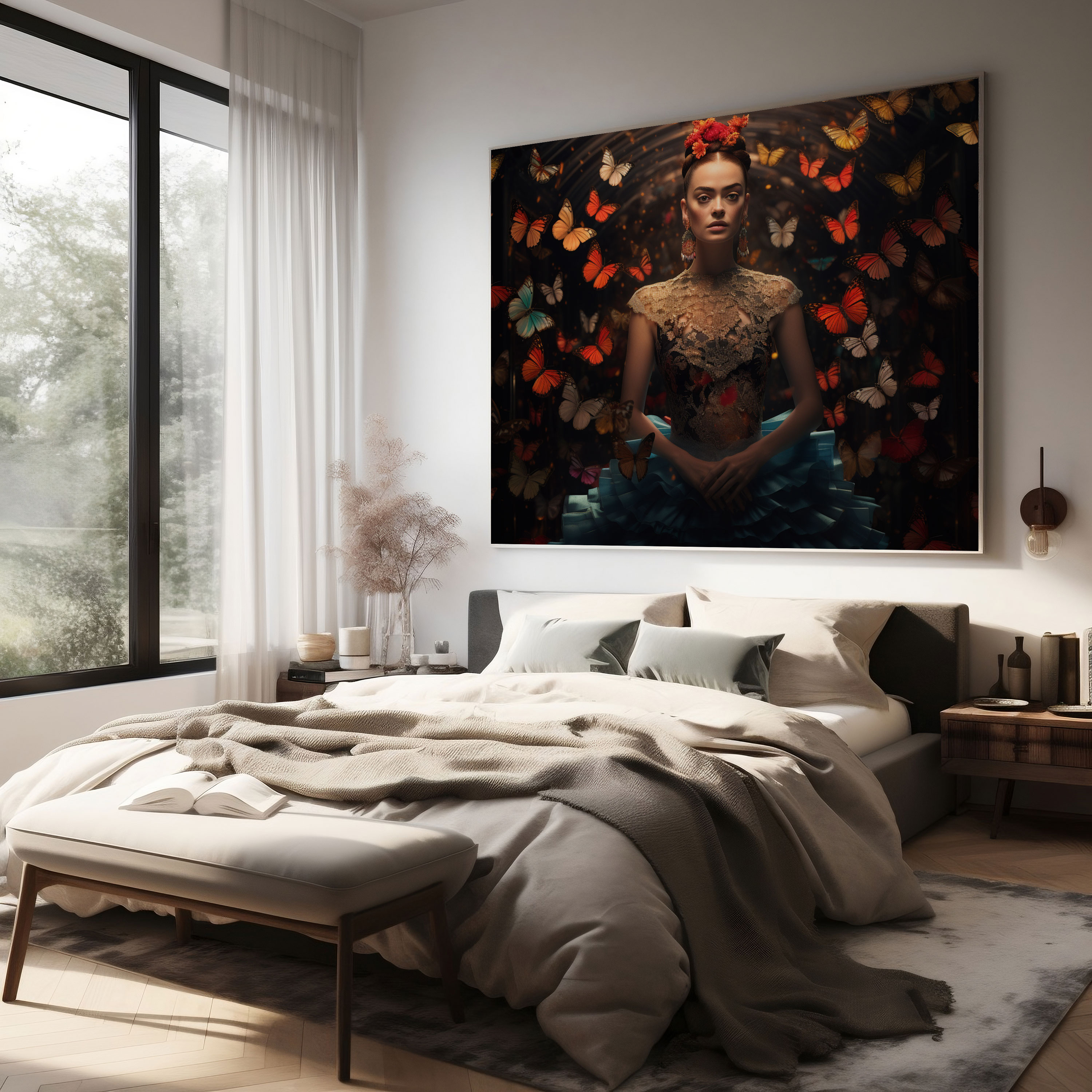 Frida Kahlo Duvar Sanatı - Ev Dekorasyonu için Kanvas Tablo