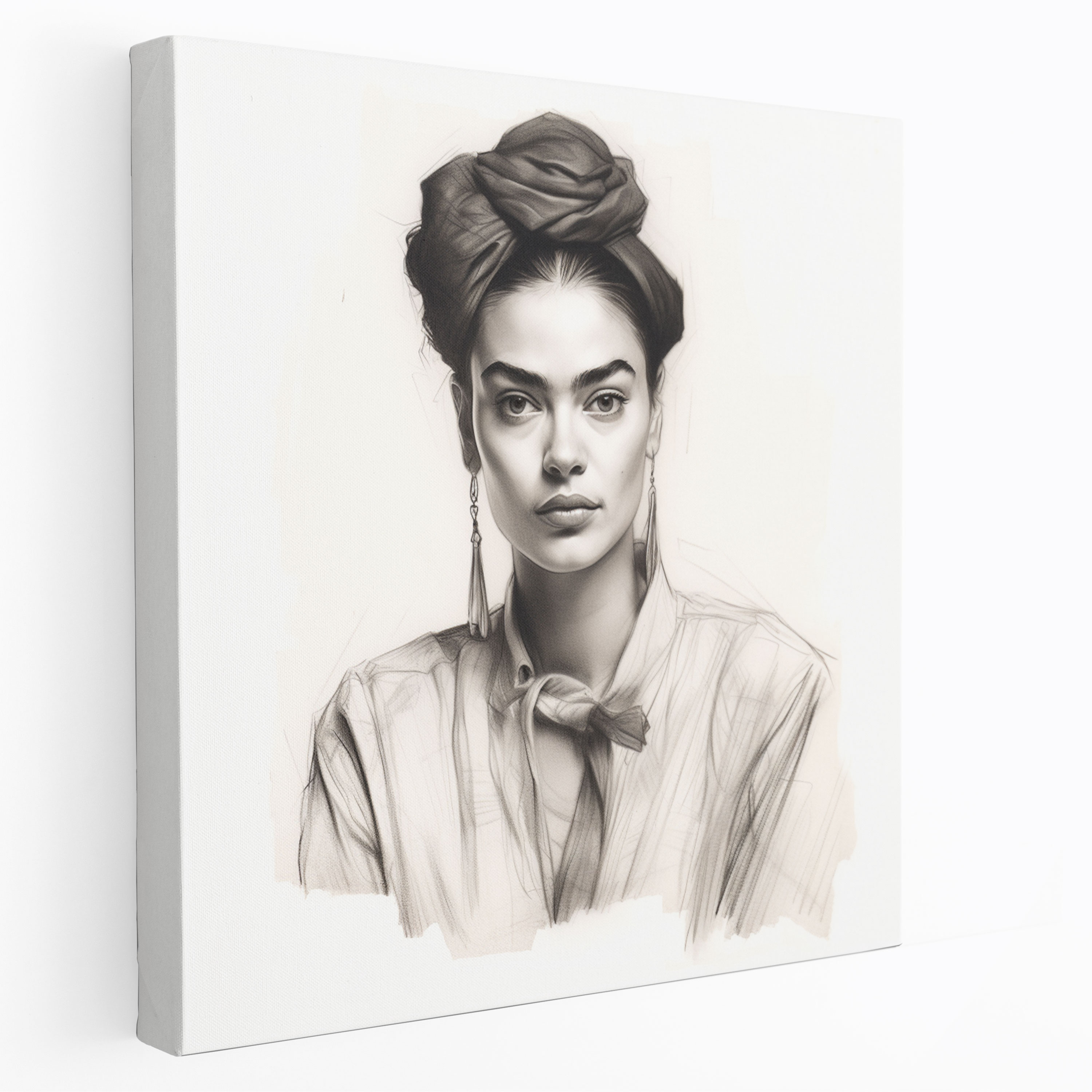 Frida Kahlo Canvas Wall Decoration - Frida Kahlo, Home Decoration, Monochromatic, Canvas Print
