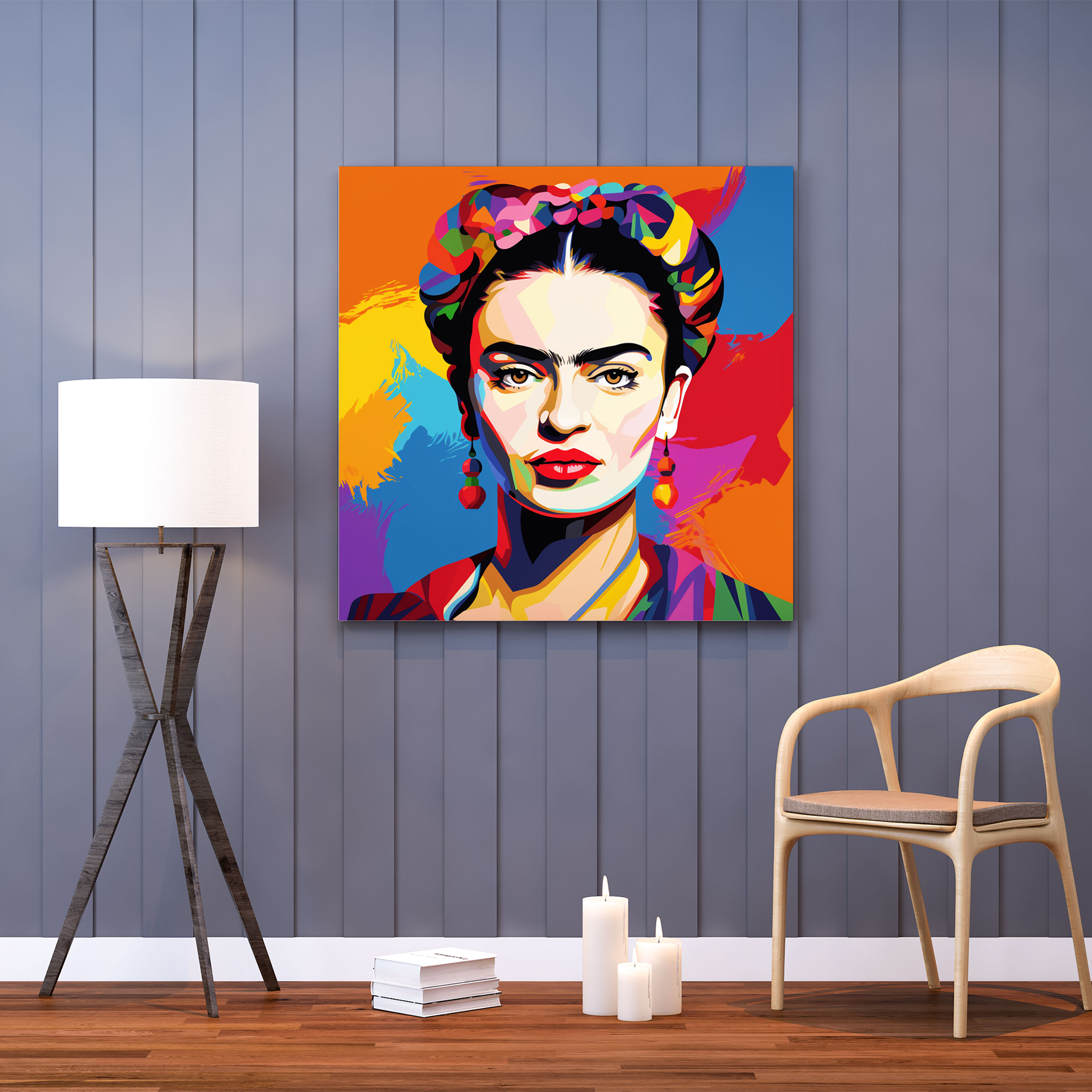 Frida Kahlo Kanvas Tablo - Retro Esintilerle Duvar Dekorasyonu