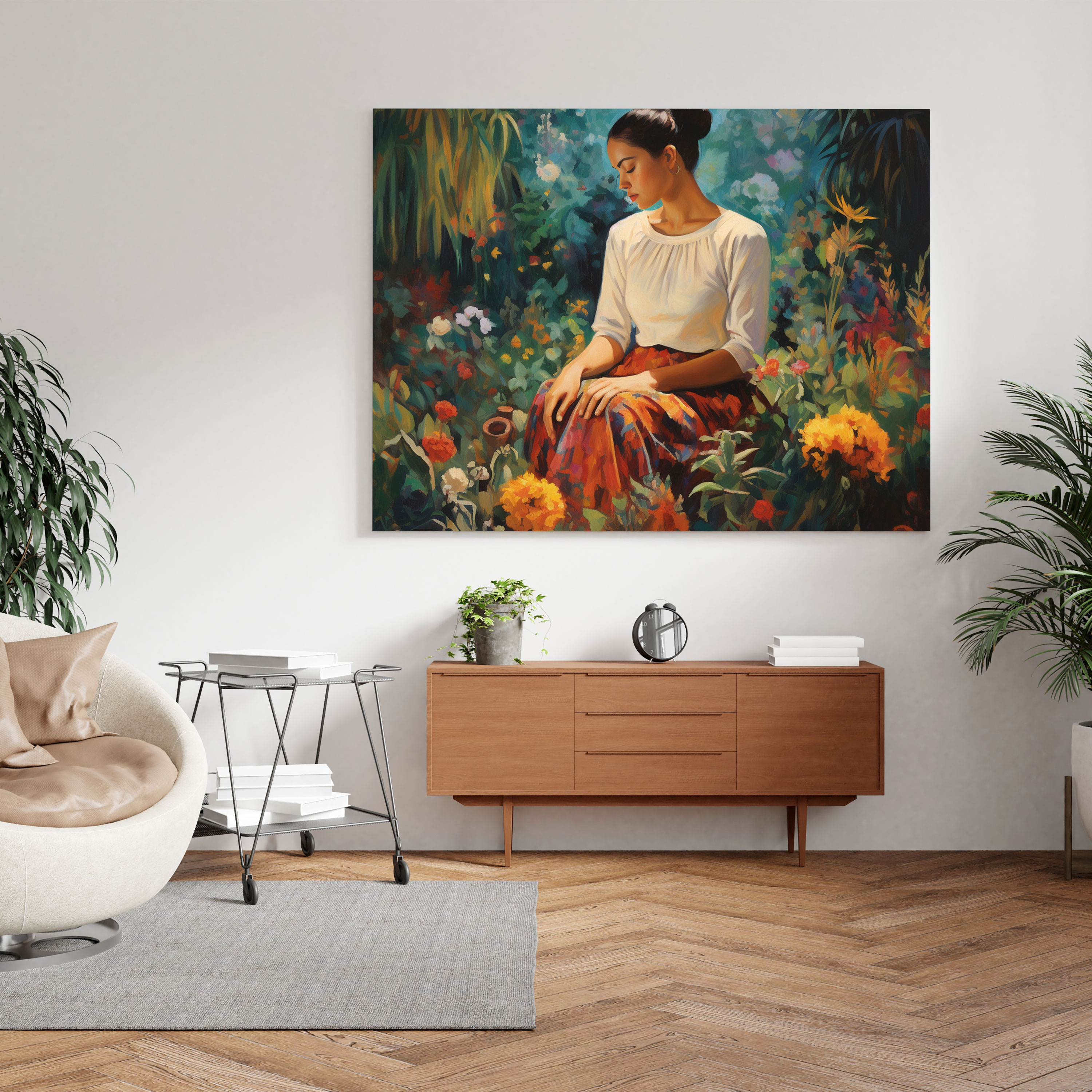 Frida Kahlo Duvar Sanatı Dekorasyonu - Kanvas Doğanın Güzelliği İzlenimci