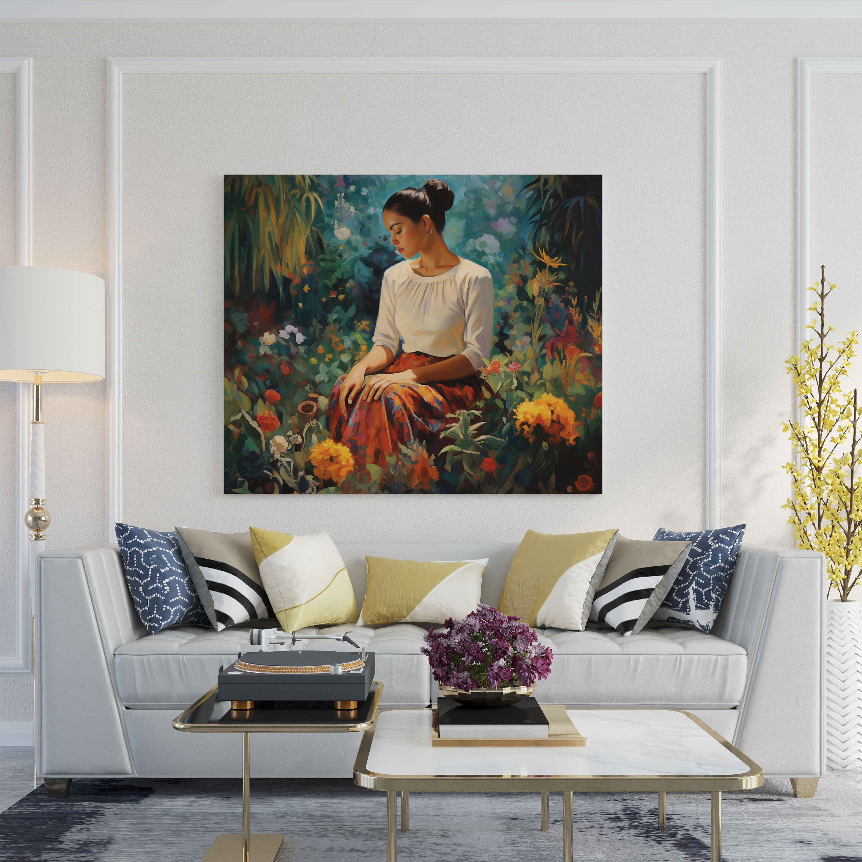 Frida Kahlo Duvar Sanatı Dekorasyonu - Kanvas Doğanın Güzelliği İzlenimci