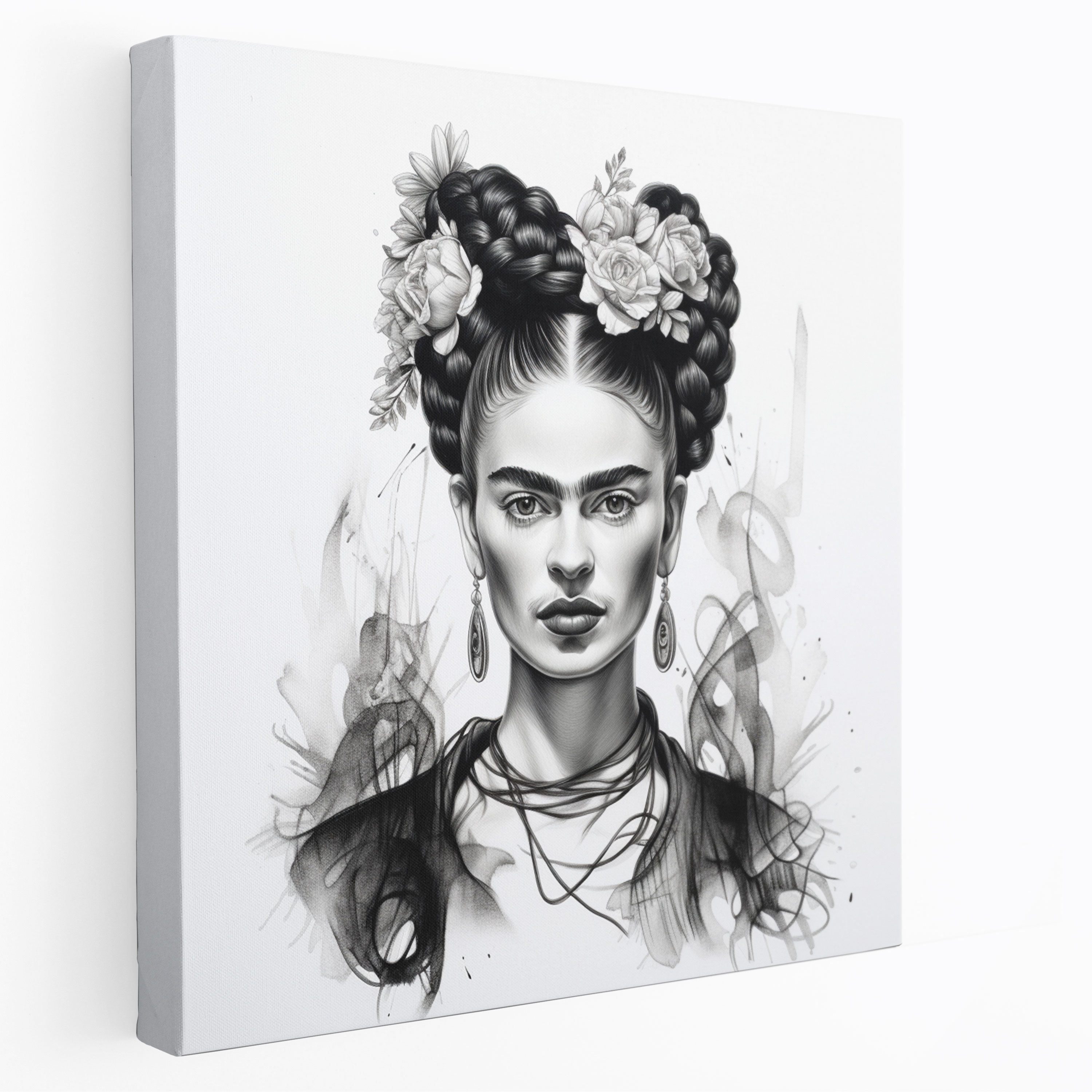 Frida Kahlo Canvas Print - Frida Kahlo, Monochrome, Frida Kahlo, Wall Art