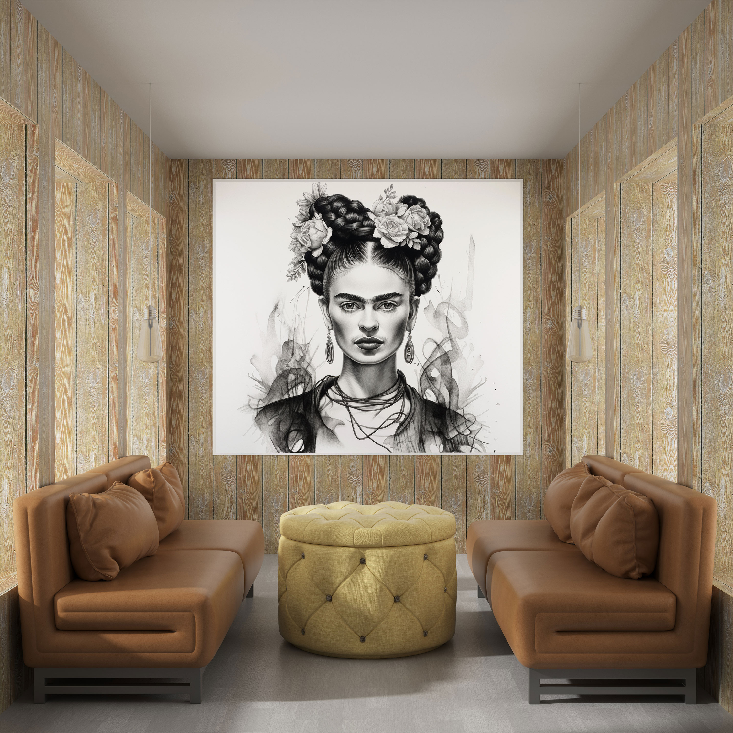 Frida Kahlo Canvas Print - Frida Kahlo, Monochrome, Frida Kahlo, Wall Art