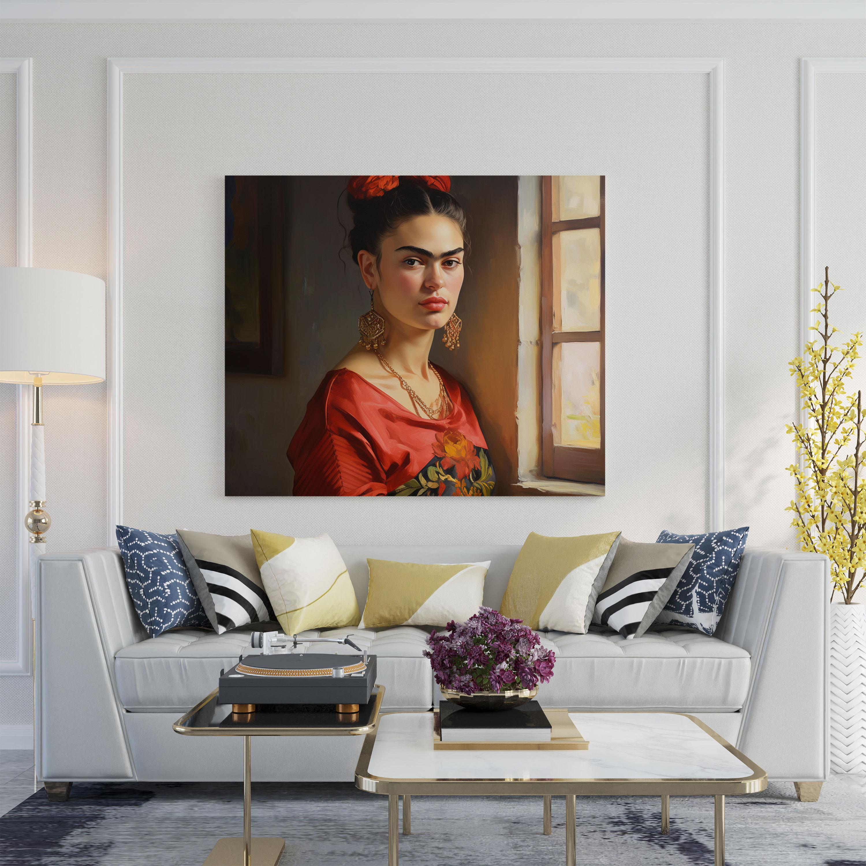 Frida Kahlo İfade Dolu Özellikler Kanvas Tablo - Yağlı Boya Sanatı