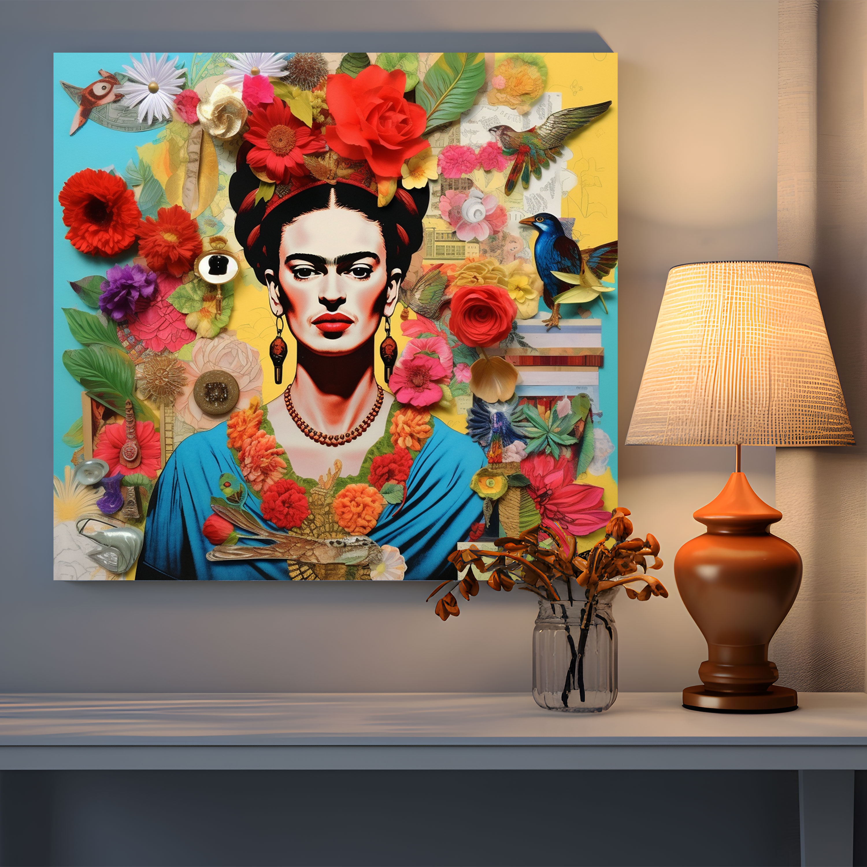 Frida Kahlo Canvas Print - Frida Kahlo, Canvas, Colorful, Textures