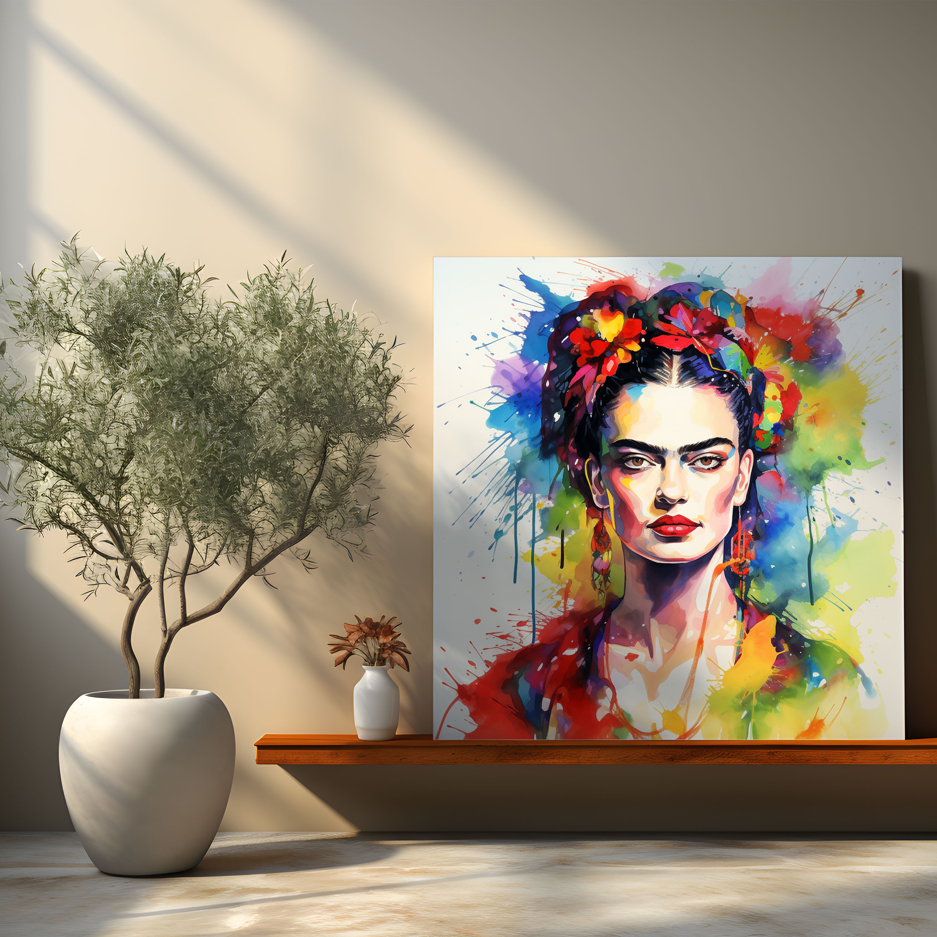 Frida Kahlo Kanvas Tablo - Canlı Renkleriyle Frida Kahlo Hayata Tutkusuyla