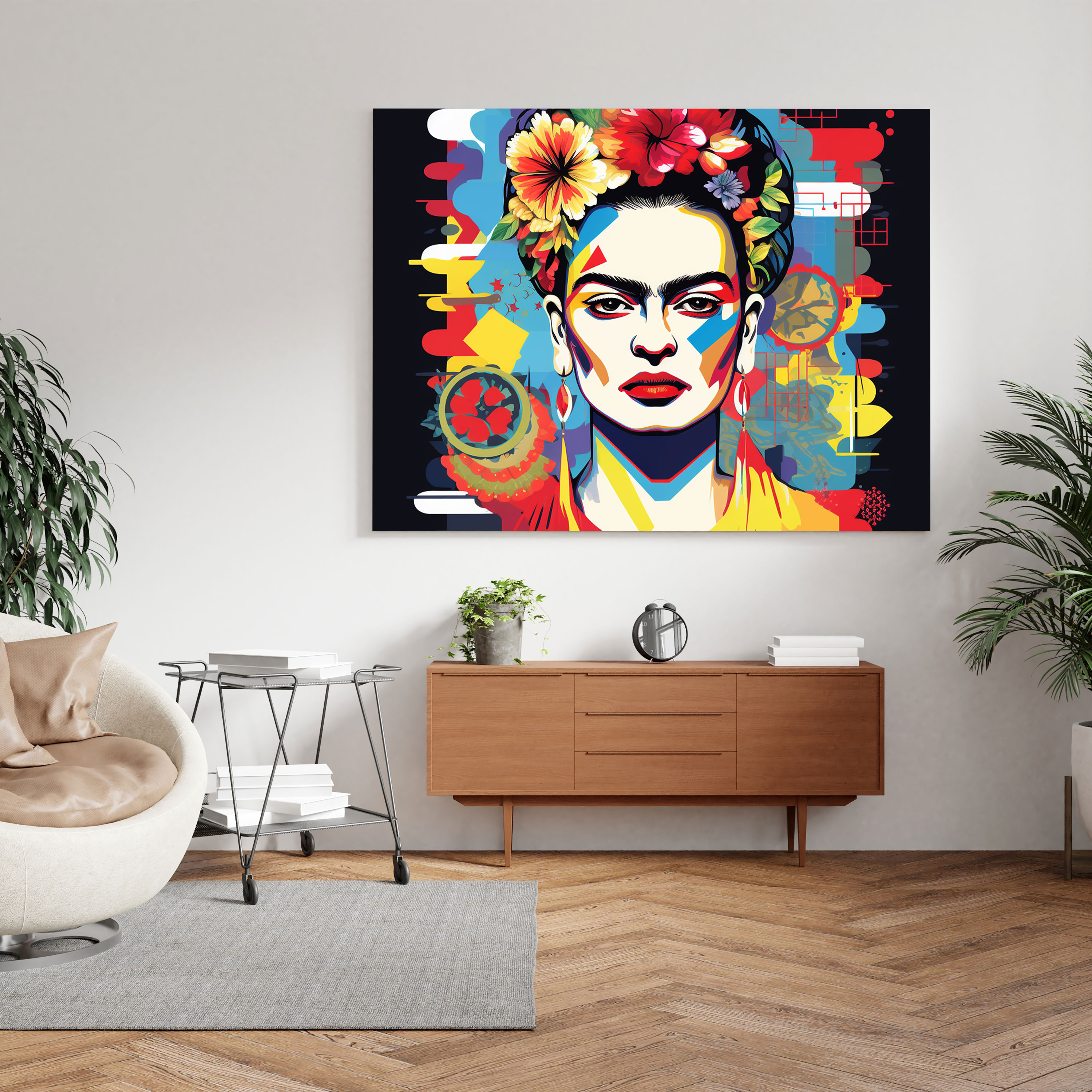 Frida Kahlo Canvas Print - Frida Kahlo, Digital Illustration, Rebellious Spirit, Bold
