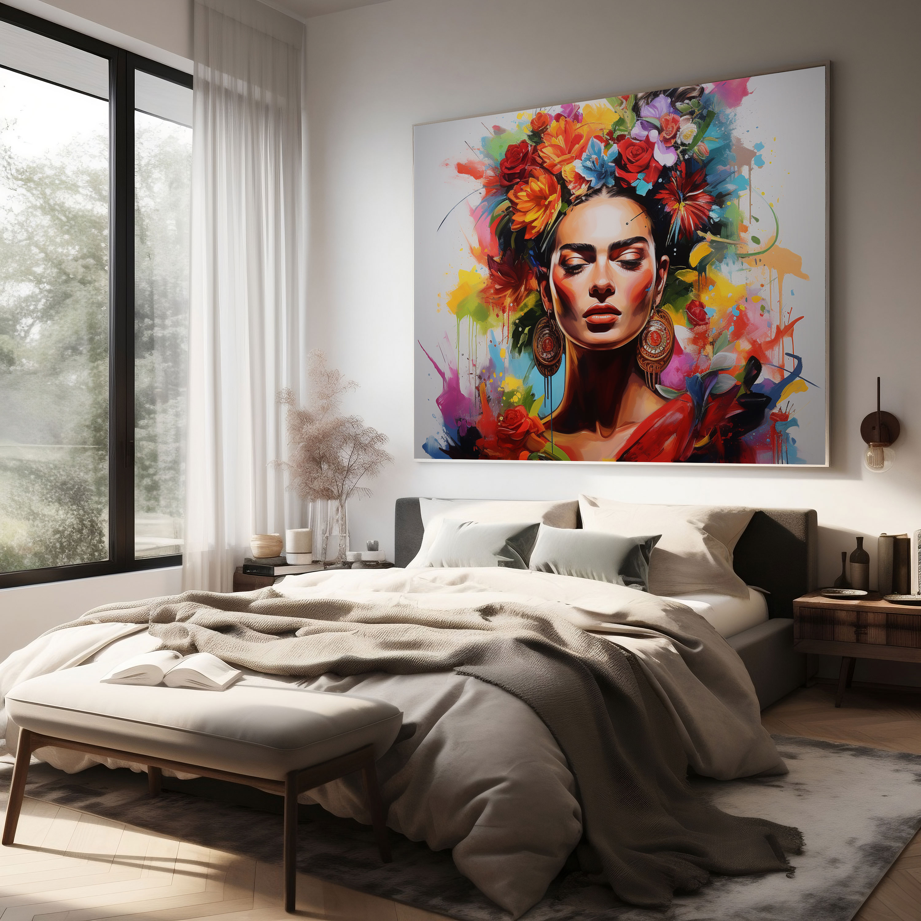 Frida Kahlo Canvas Print - Frida Kahlo, Frida Kahlo, Vibrant Colors, Canvas Print