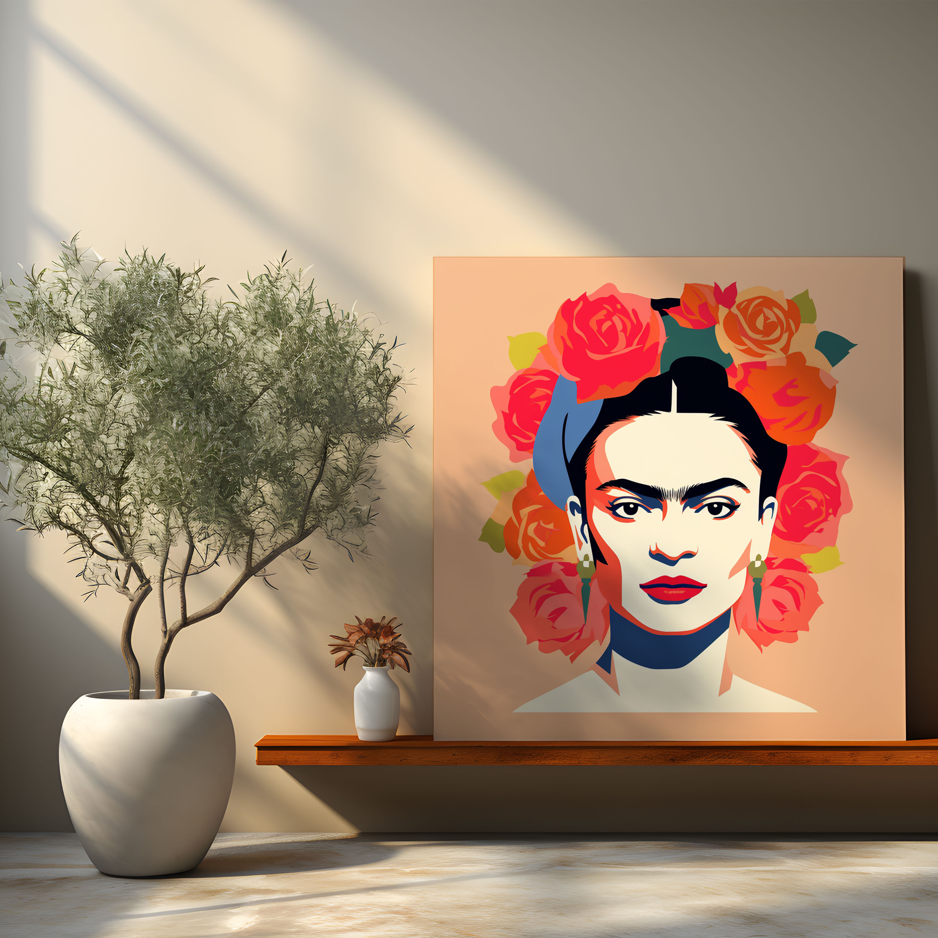 Frida Kahlo Kanvas Tablo - Duvar Sanatı Tek Kaş Duvar Dekorasyonu