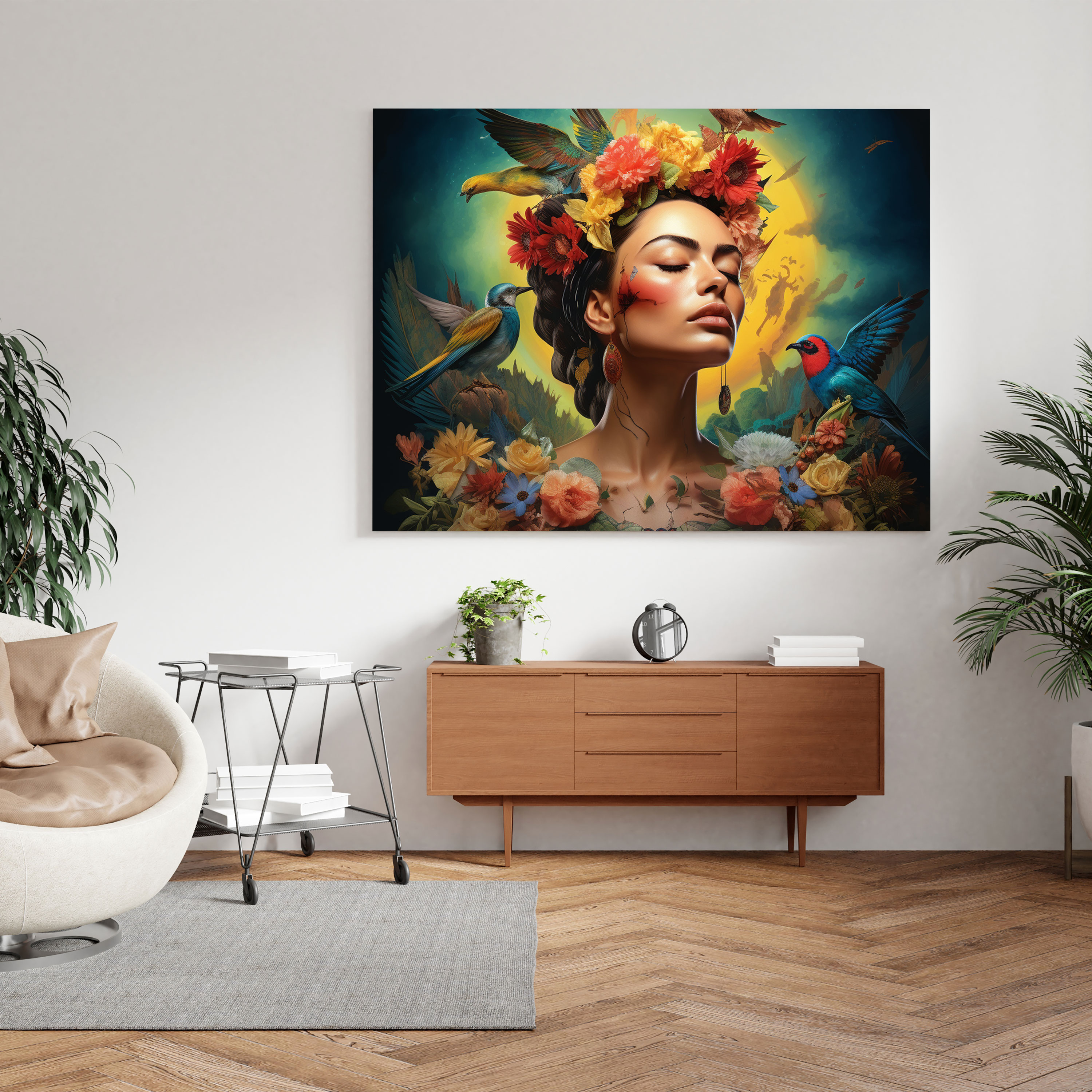 Frida Kahlo Canvas Print - Frida Kahlo, Magical Realism, Wall Decoration, Surrealistic Dreamlike Artwork