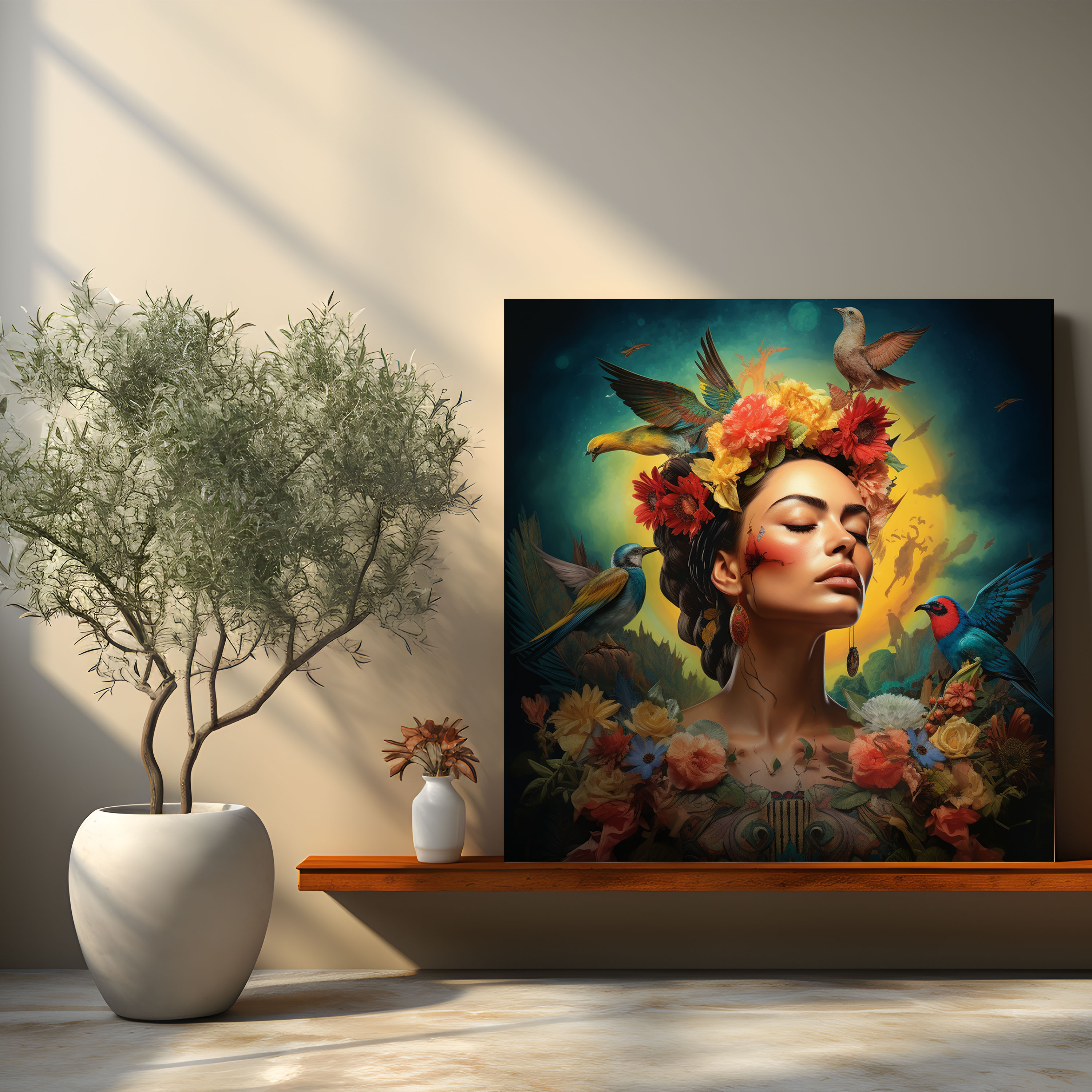 Frida Kahlo Canvas Print - Frida Kahlo, Magical Realism, Wall Decoration, Surrealistic Dreamlike Artwork