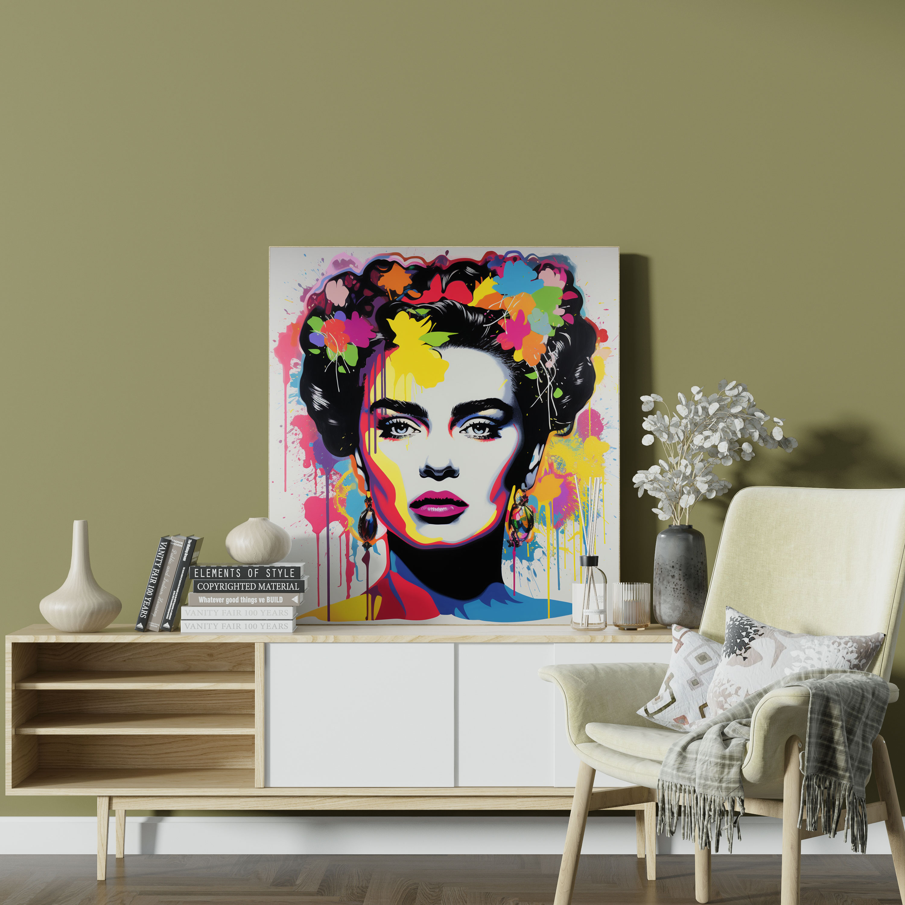 Frida Kahlo Pop Art Canvas Wall Decoration - Frida Kahlo, Home Decoration, Frida Kahlo, Colorful