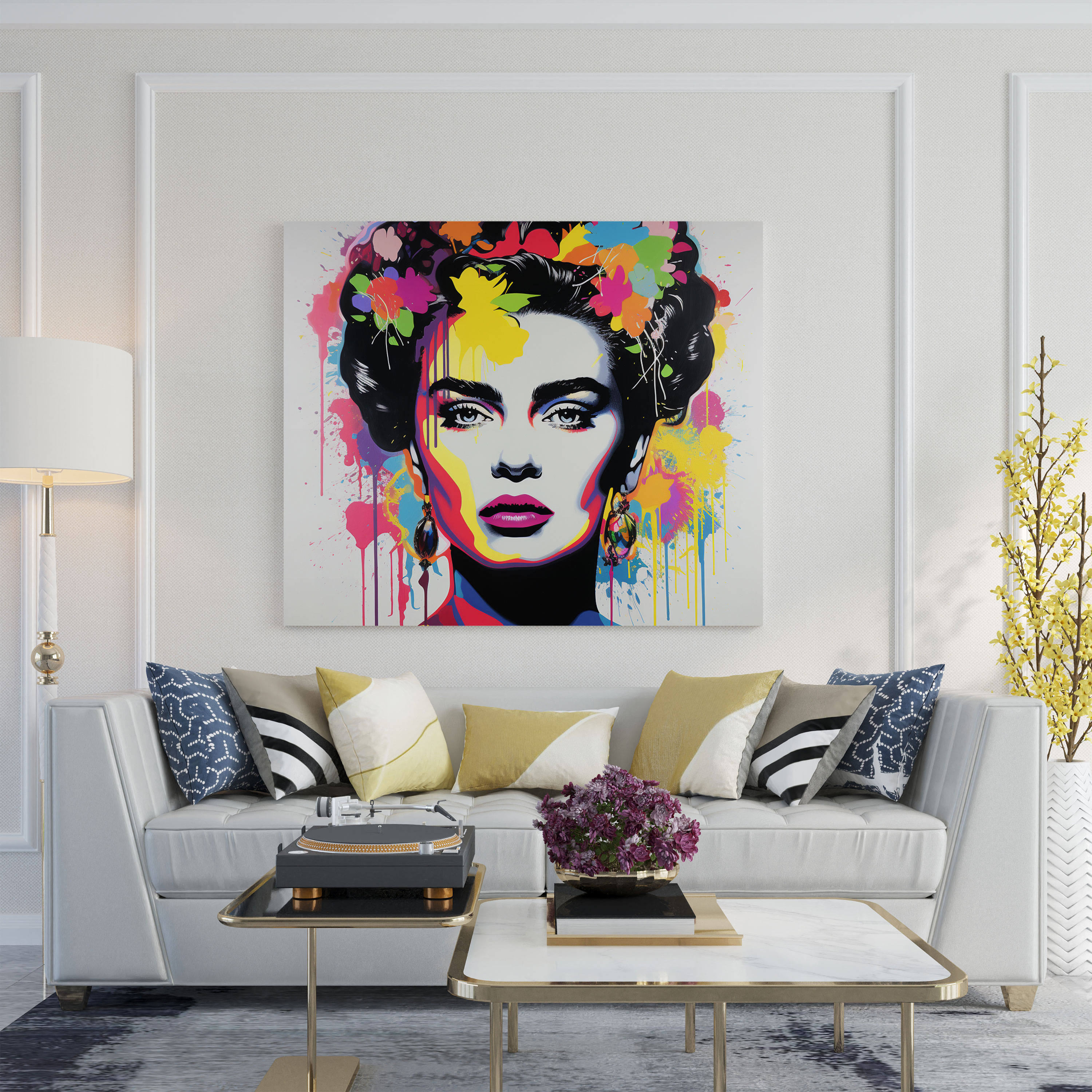 Frida Kahlo Pop Art Canvas Wall Decoration - Frida Kahlo, Home Decoration, Frida Kahlo, Colorful
