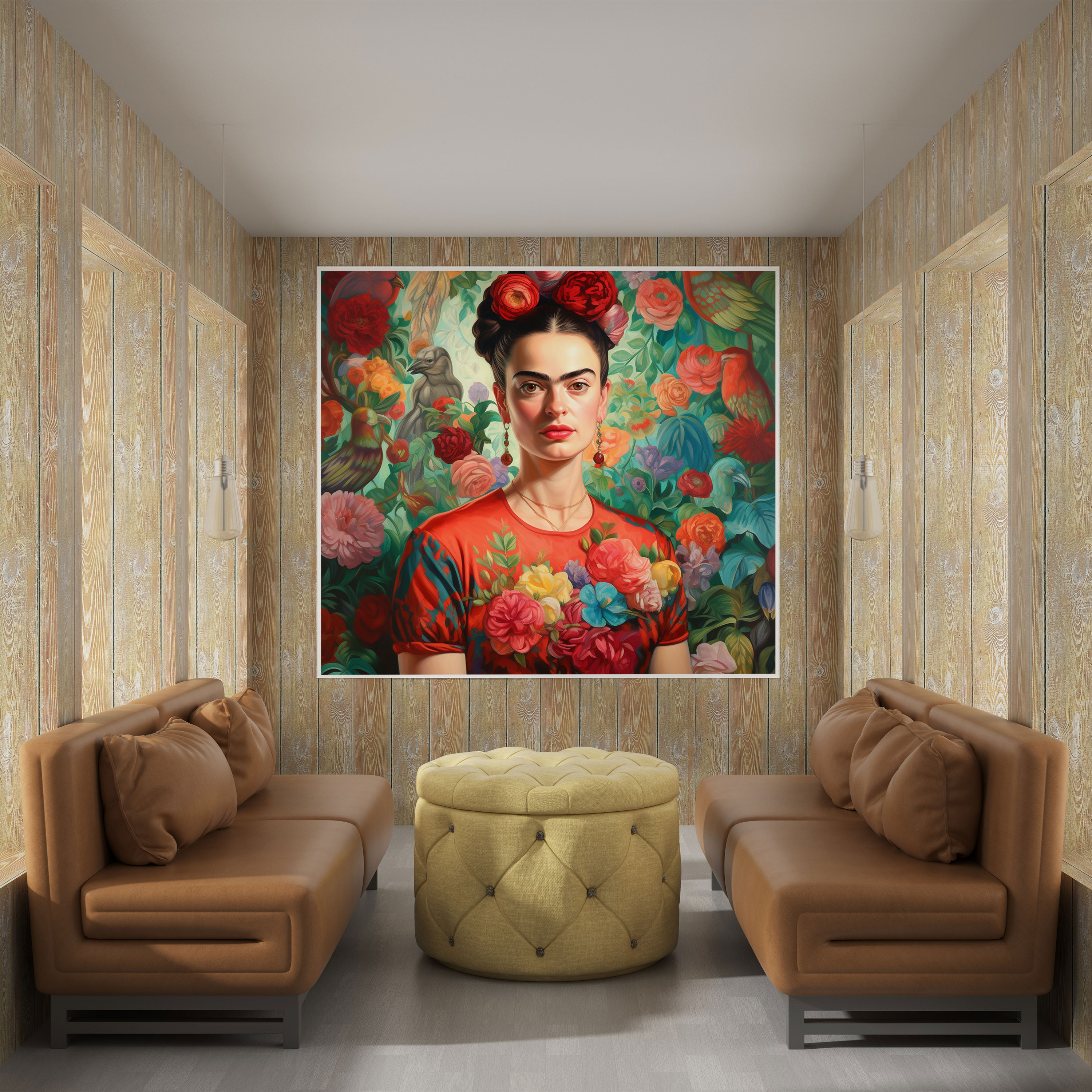 Frida Kahlo Garden Canvas Print - Frida Kahlo, Canvas Print, Self-Portraits, Home Decoration