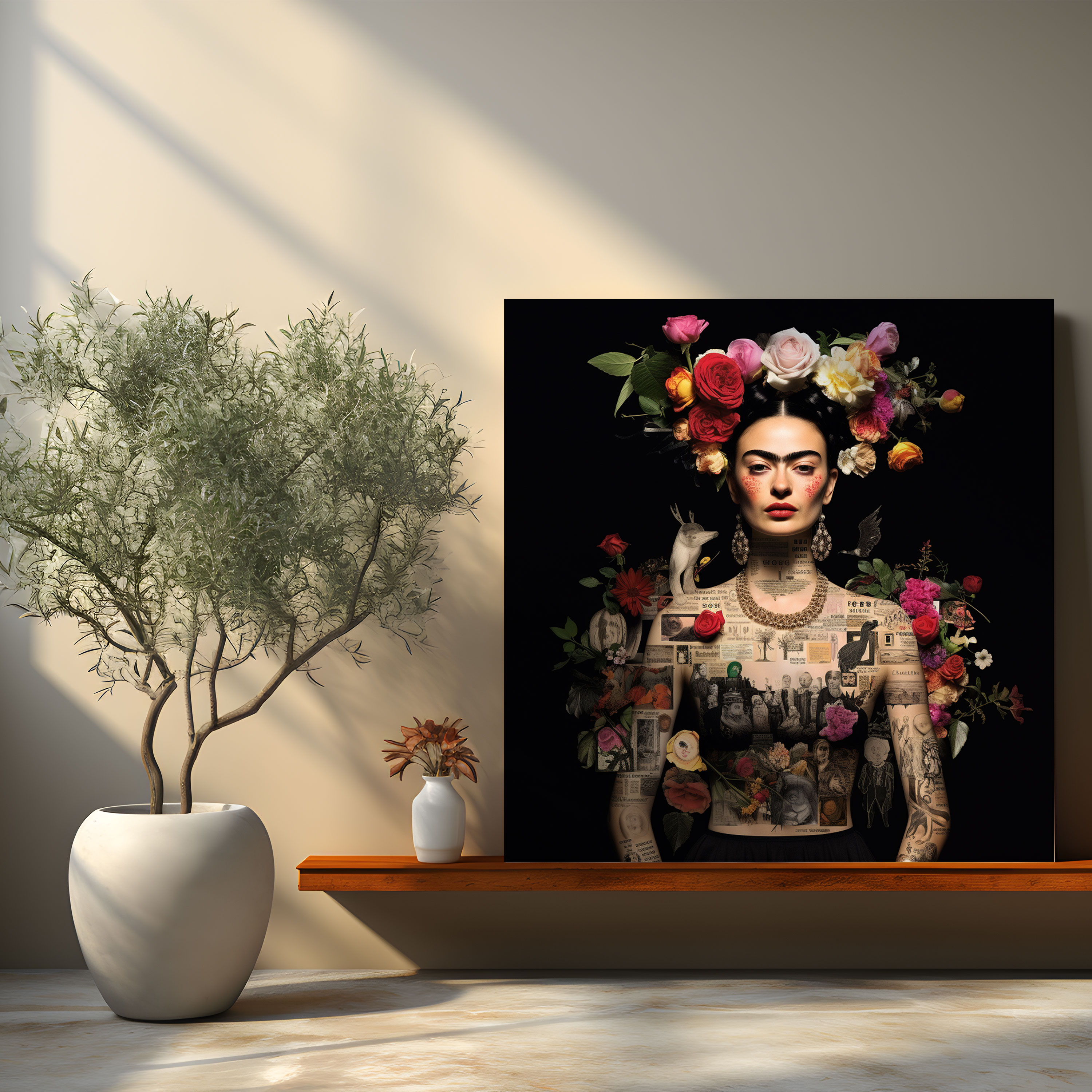 Frida Kahlo Quote Collage Canvas Print - Frida Kahlo, Canvas, Wall Decoration, Quote Collage
