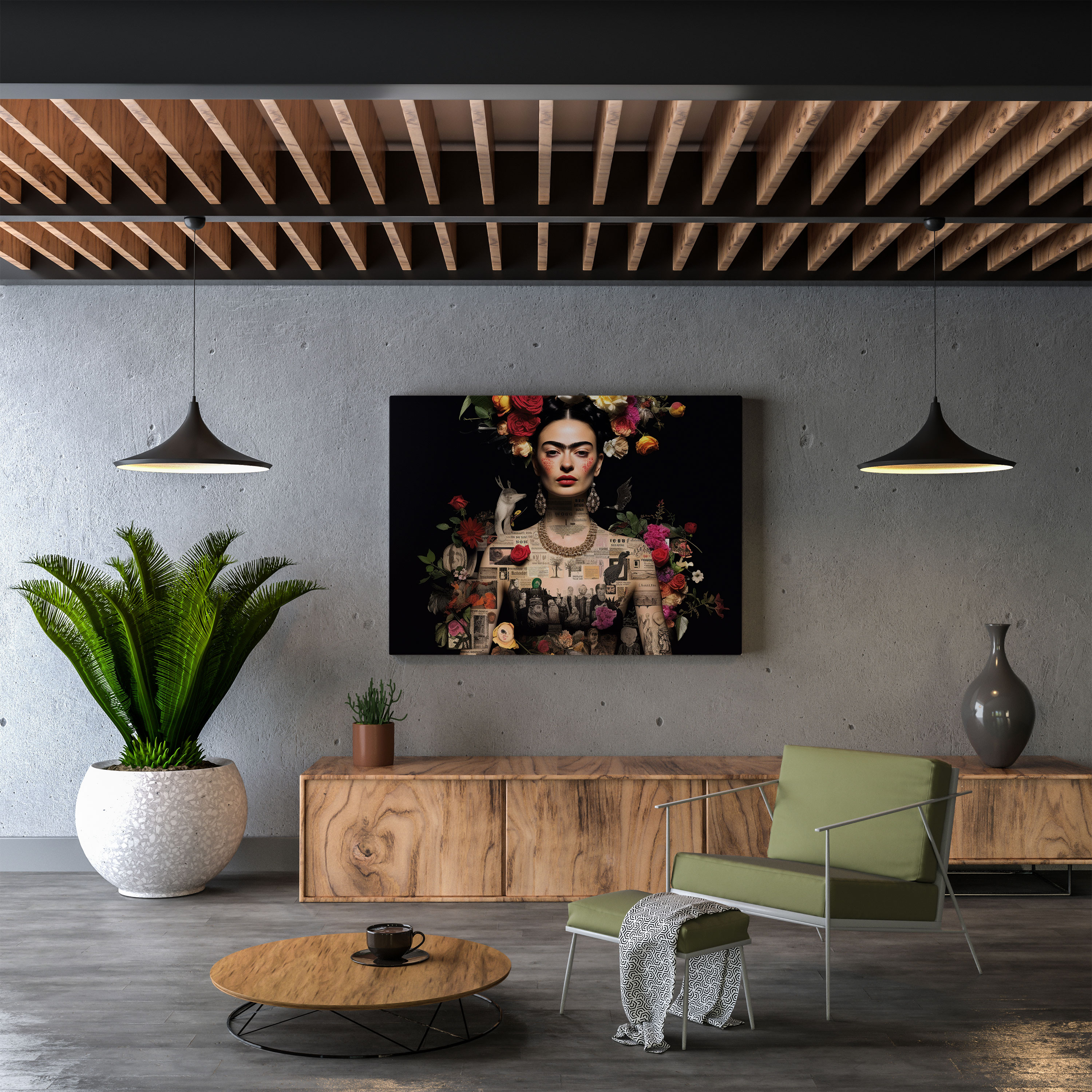 Frida Kahlo Quote Collage Canvas Print - Frida Kahlo, Canvas, Wall Decoration, Quote Collage