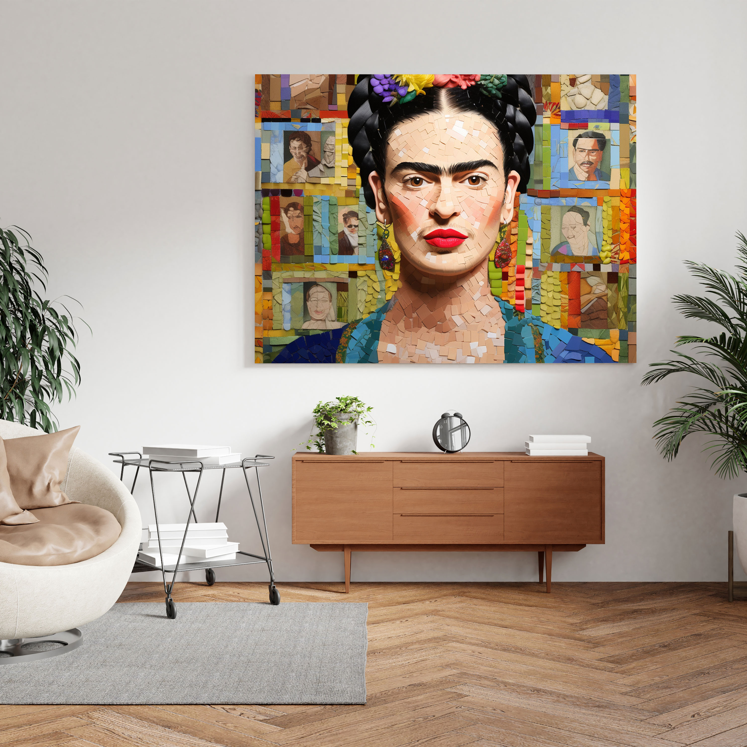 Frida Kahlo Mosaic Canvas Print - Frida Kahlo, Canvas, Frida Kahlo, Home Decoration