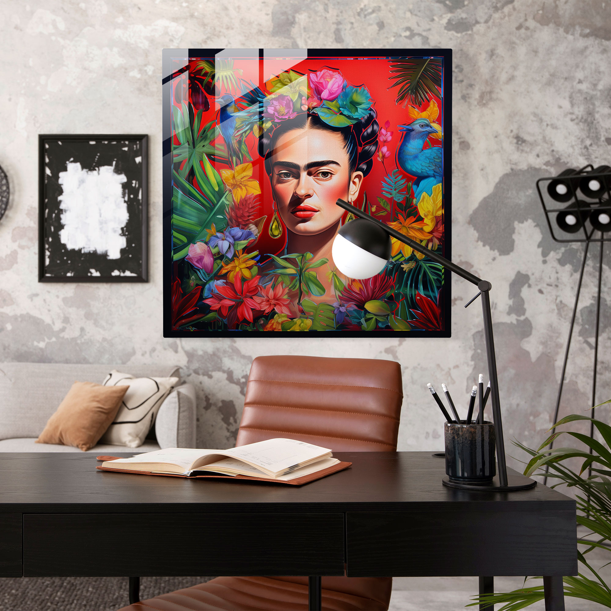 Frida Kahlo Glass Print - Frida Kahlo, Glass Print, Wall Decoration, Home Decoration