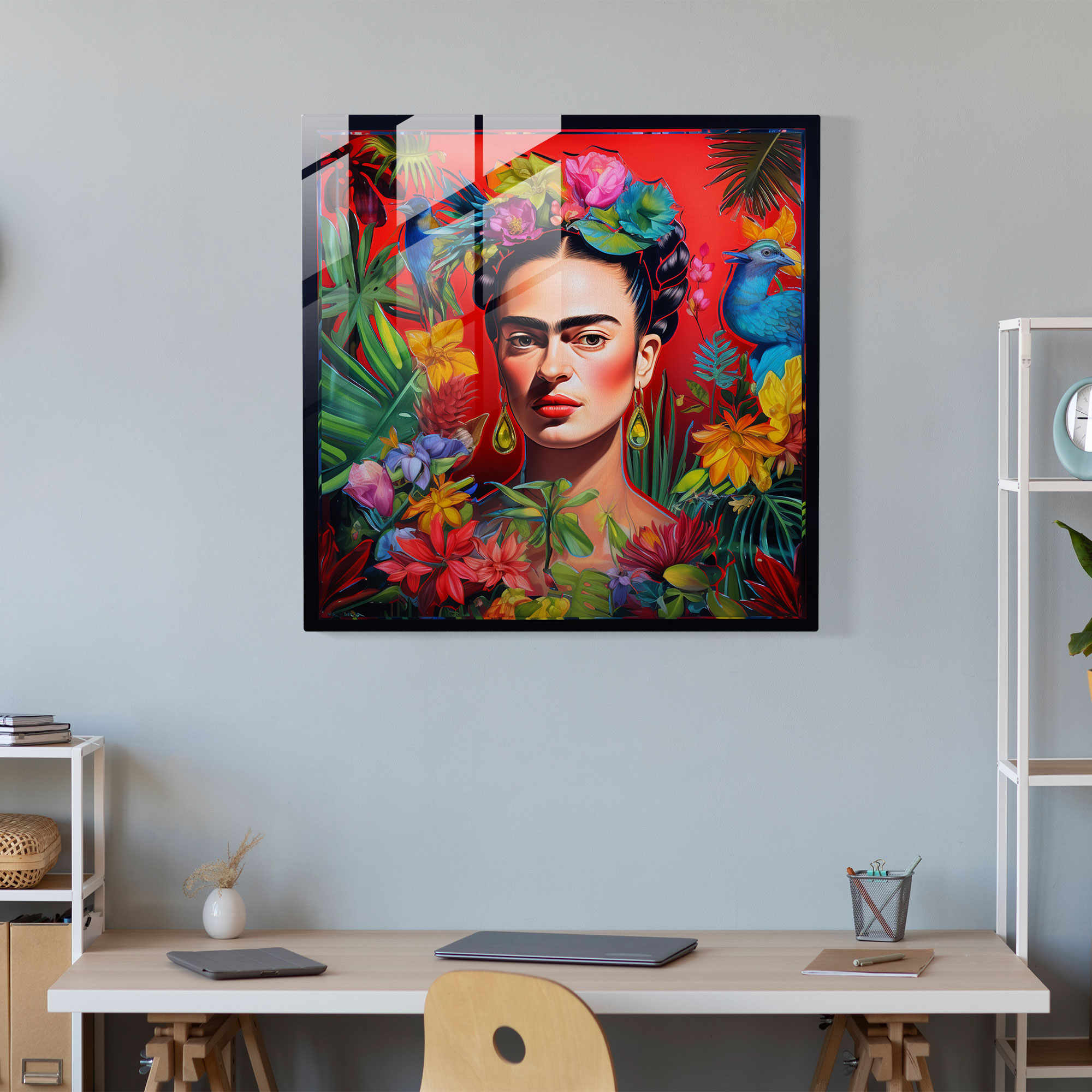 Frida Kahlo Glass Print - Frida Kahlo, Glass Print, Wall Decoration, Home Decoration