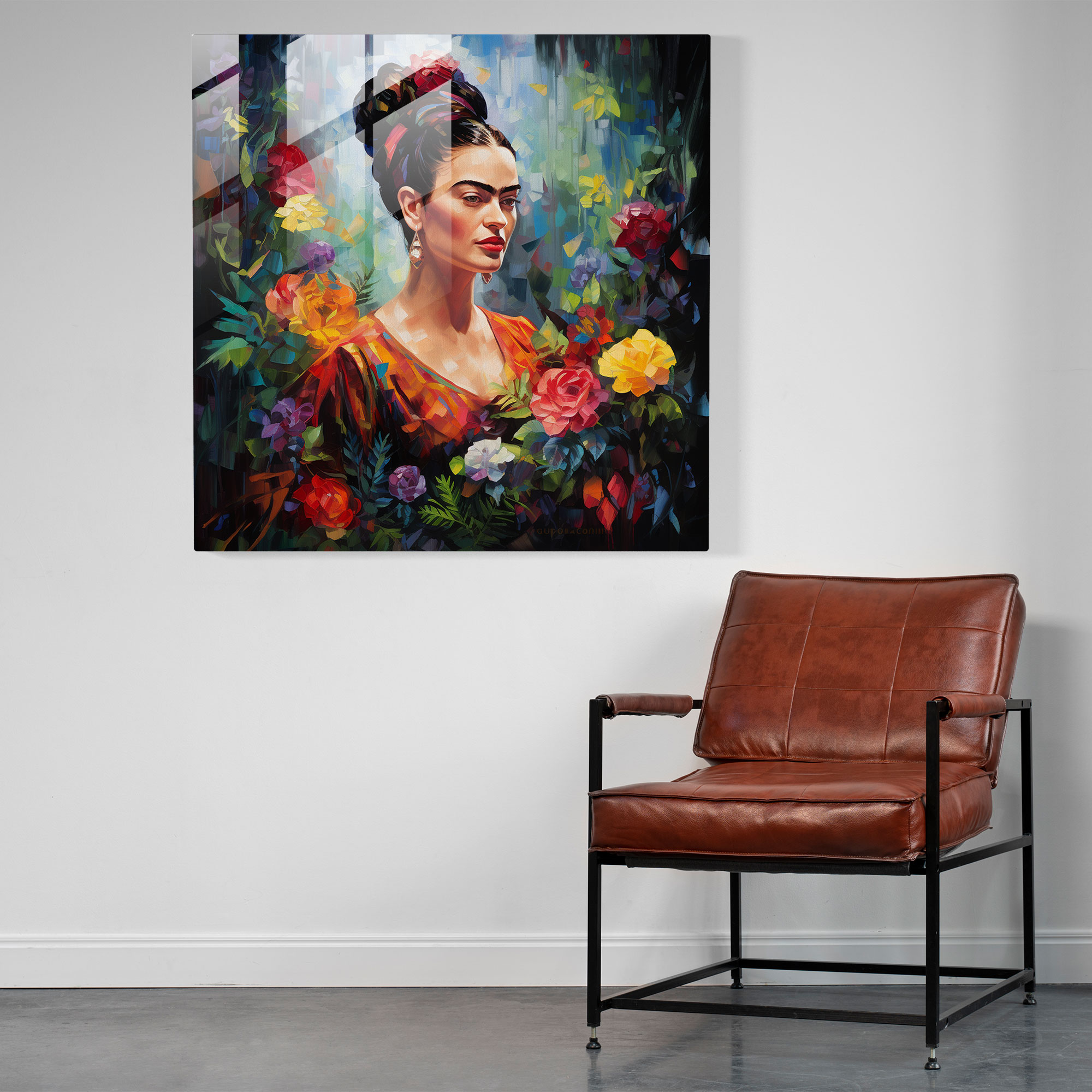 Frida Kahlo Glass Print - Frida Kahlo, Glass Wall Art, Modern Art, Glass Art