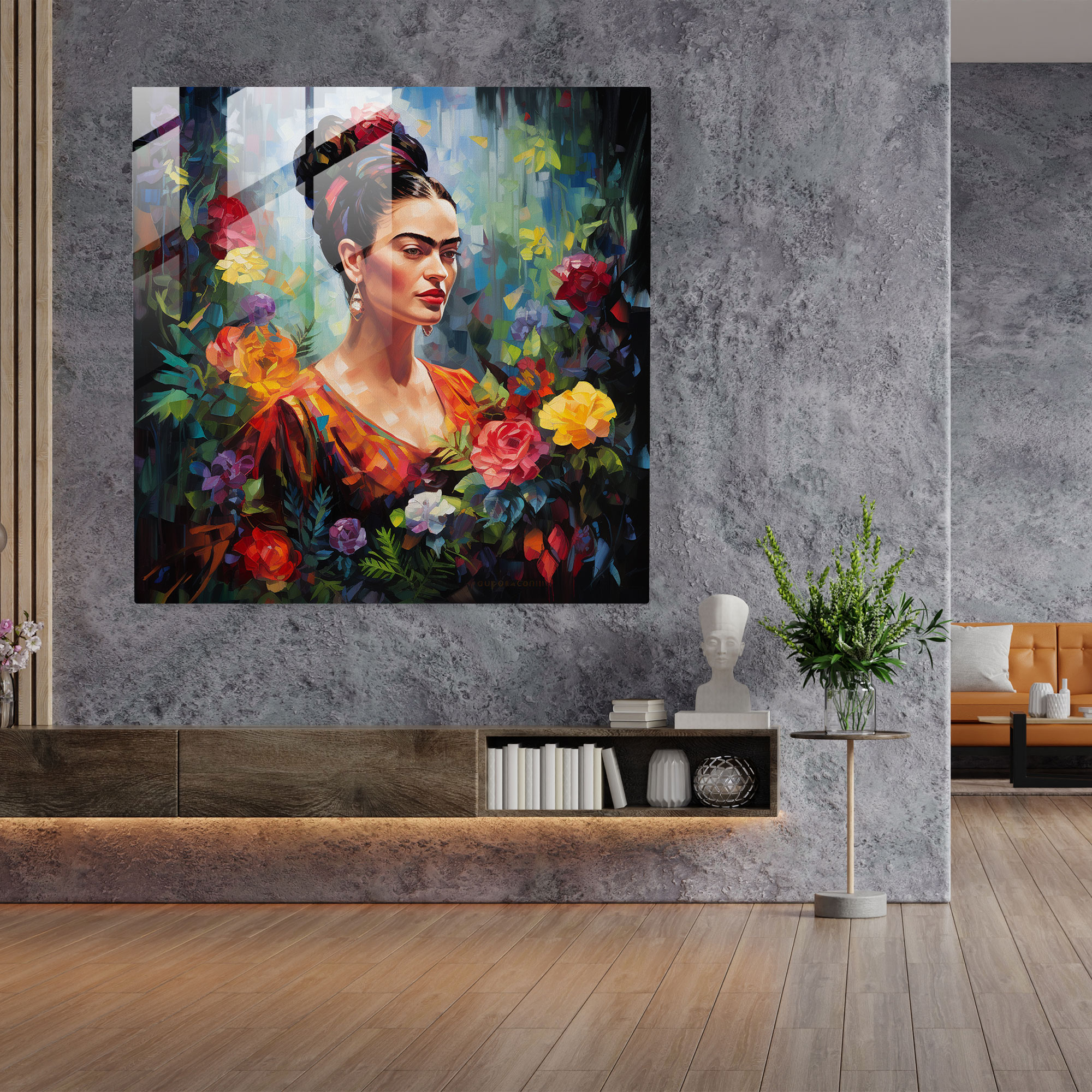 Frida Kahlo Glass Print - Frida Kahlo, Glass Wall Art, Modern Art, Glass Art