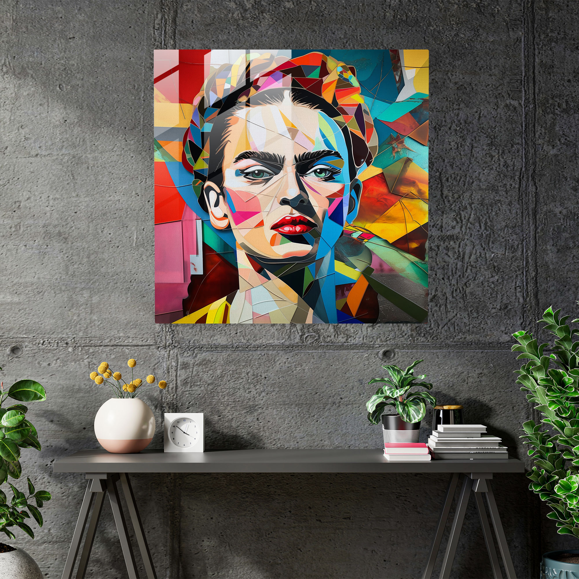 Frida Kahlo Glass Print - Frida Kahlo, Collage, Frida Kahlo, Wall Decoration