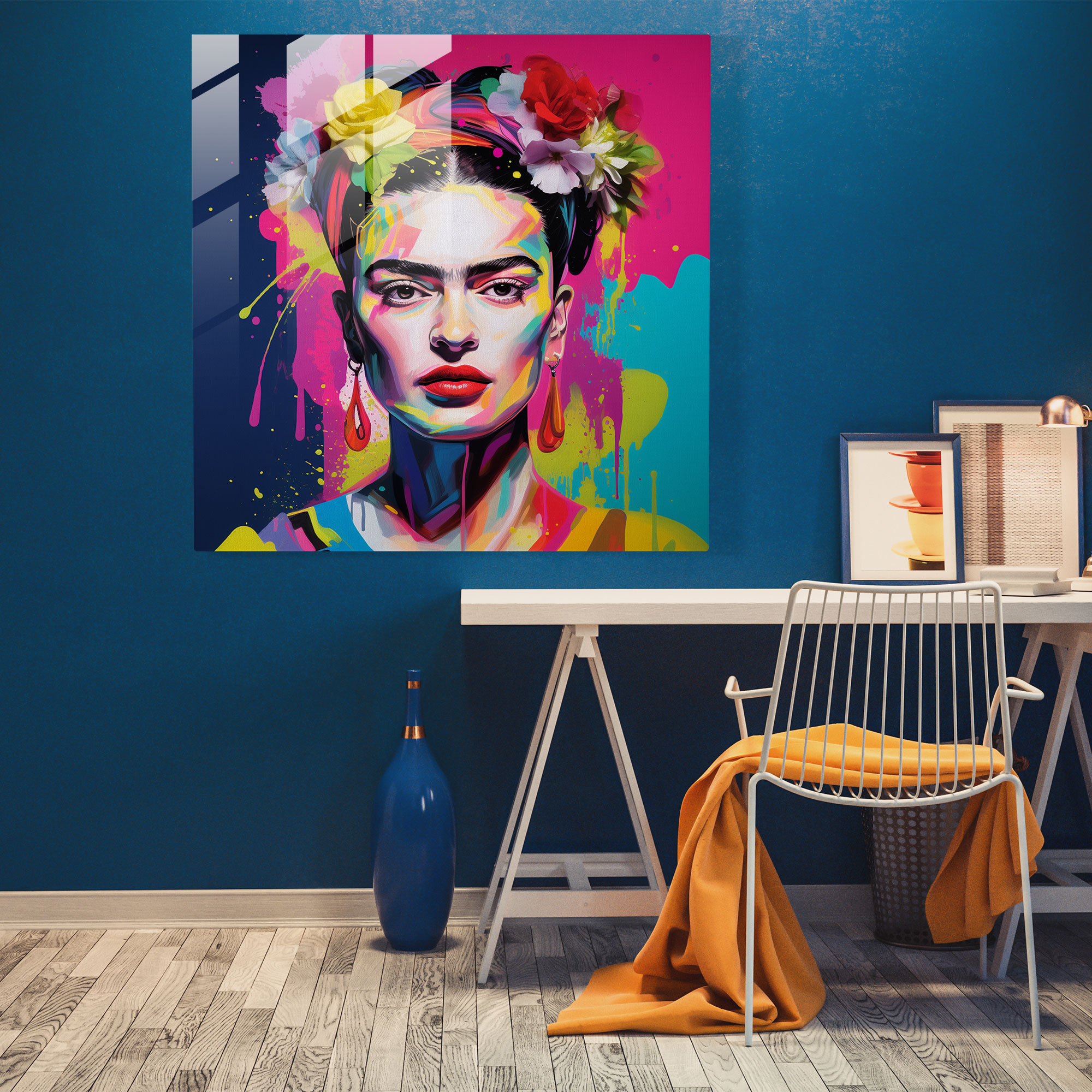 Frida Kahlo Glass Print - Frida Kahlo, Glass Art, Glass Print, Home Decoration