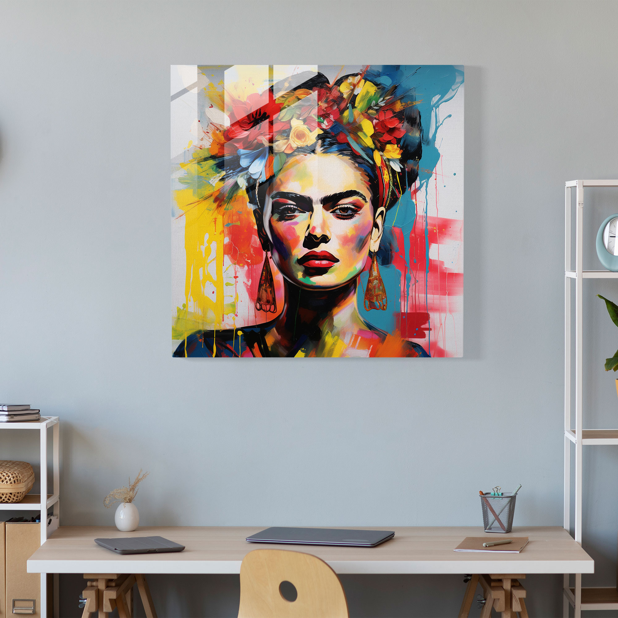 Frida Kahlo Glass Print - Frida Kahlo, Glass Wall Art, Glass Print, Frida Kahlo