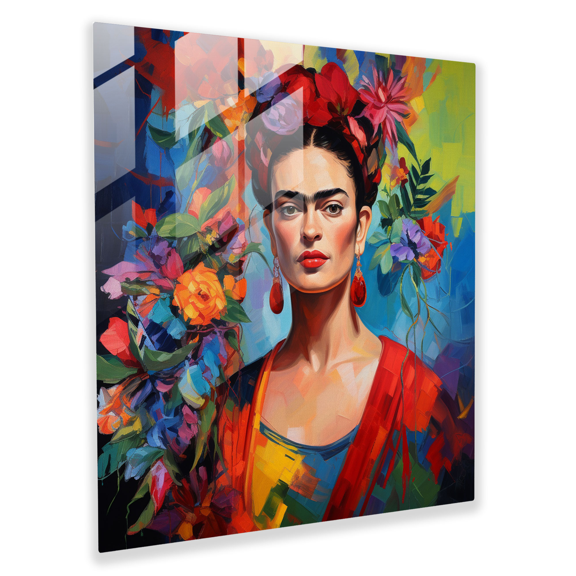 Frida Kahlo Glass Wall Art - Frida Kahlo, Glass Print, Bold, Vibrant