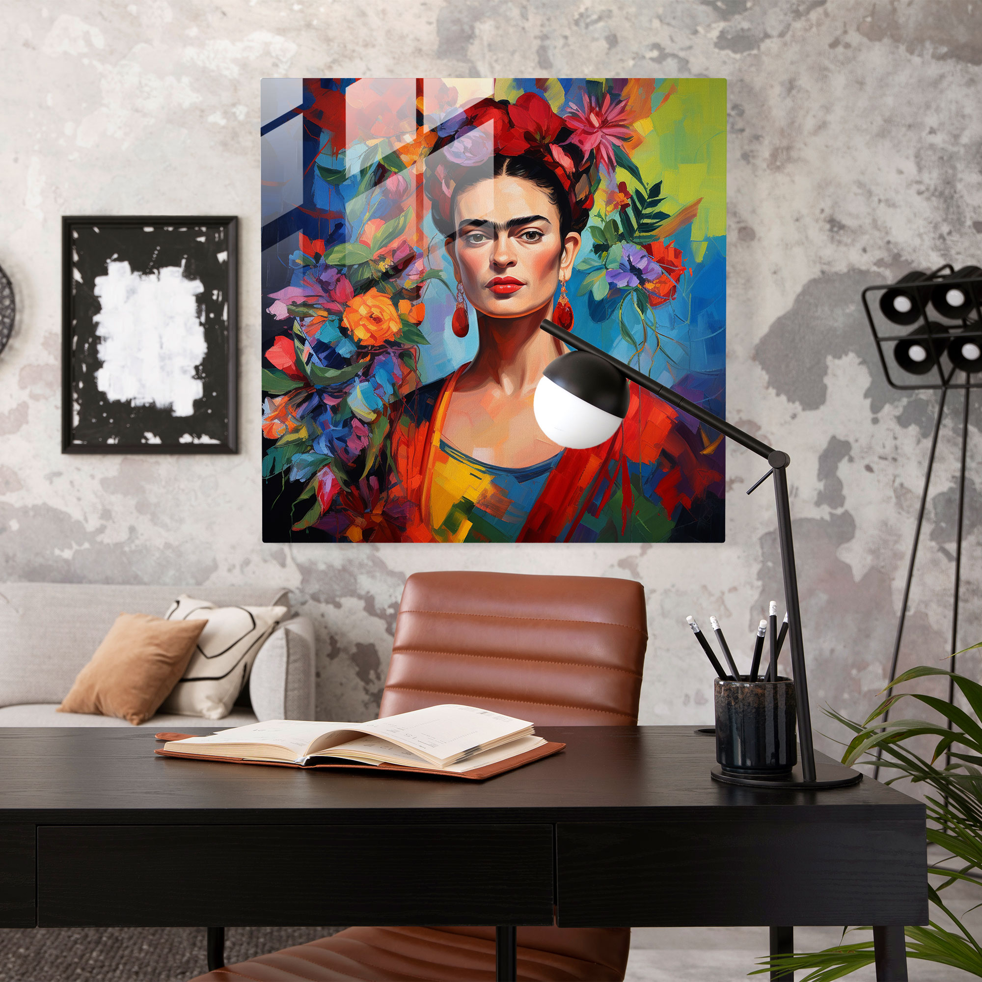 Frida Kahlo Glass Wall Art - Frida Kahlo, Glass Print, Bold, Vibrant