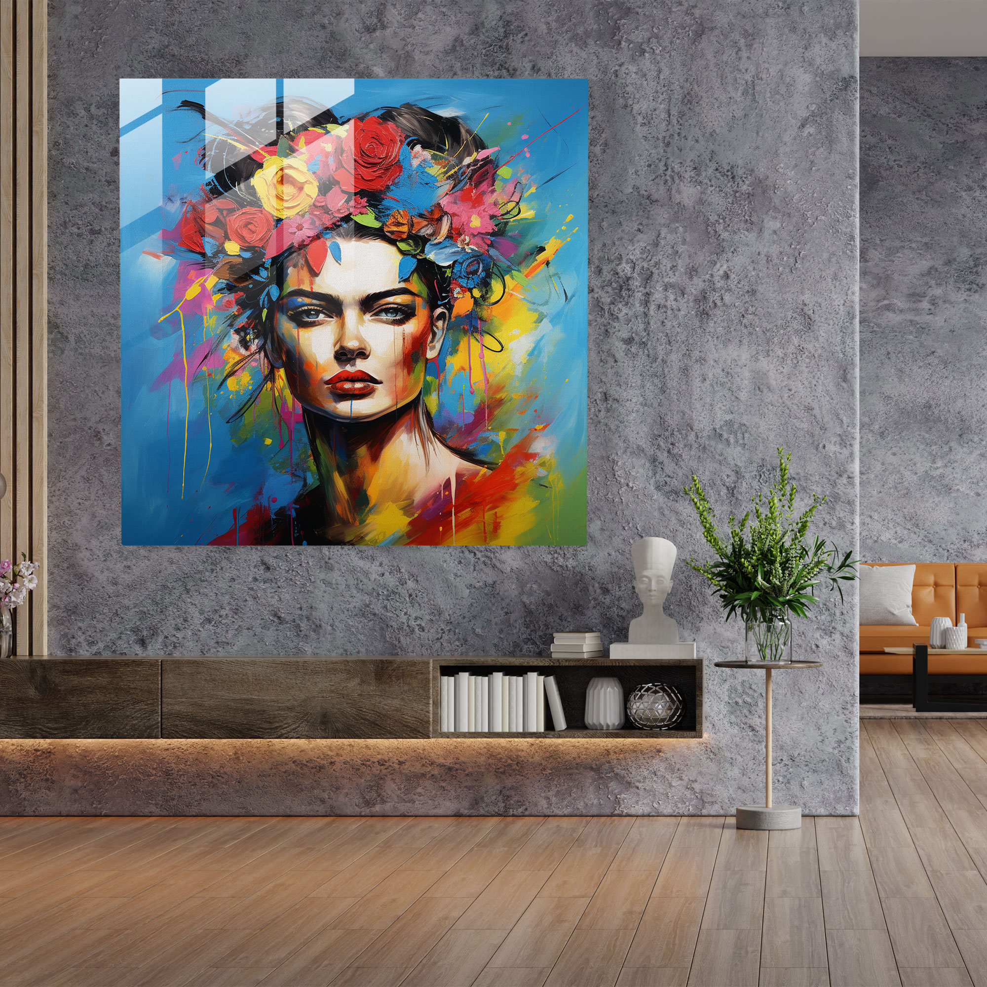 Kimlik Yansıma Cam Tablo - Frida Kahlo Ev Dekorasyonu Kendini Keşif Frida Kahlo