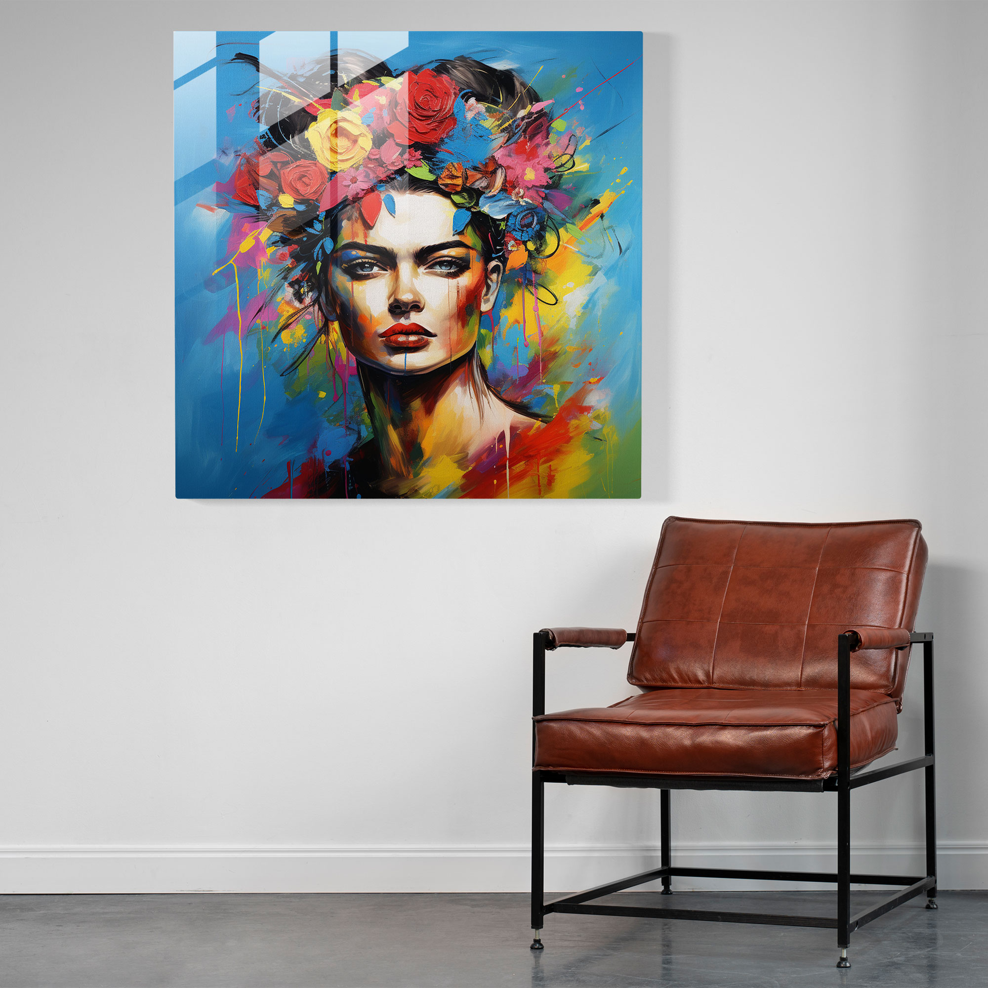 Kimlik Yansıma Cam Tablo - Frida Kahlo Ev Dekorasyonu Kendini Keşif Frida Kahlo