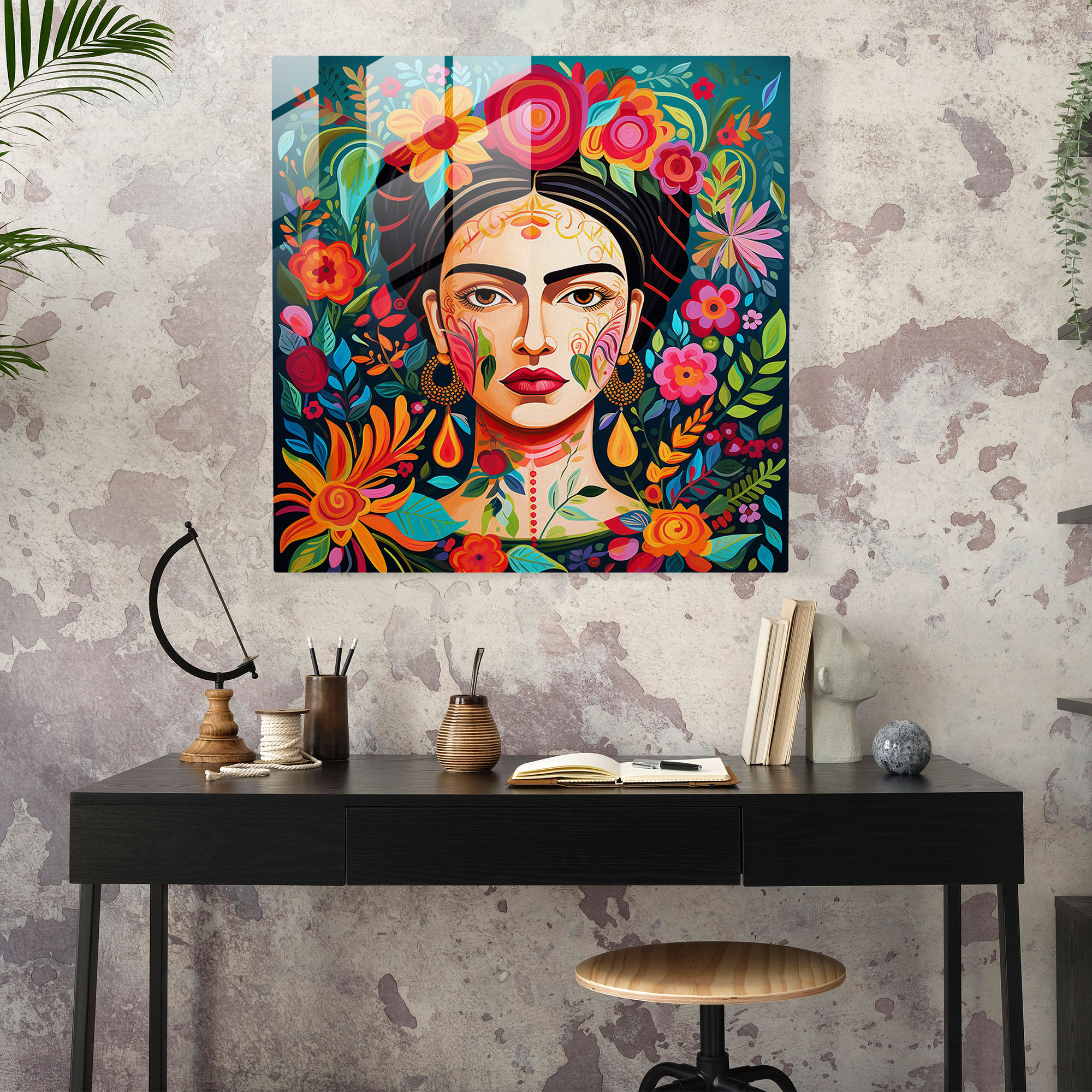 Frida'nın Miras Cam Tablosu - Frida Kahlo Kültürel Miras Duvar Dekorasyonu