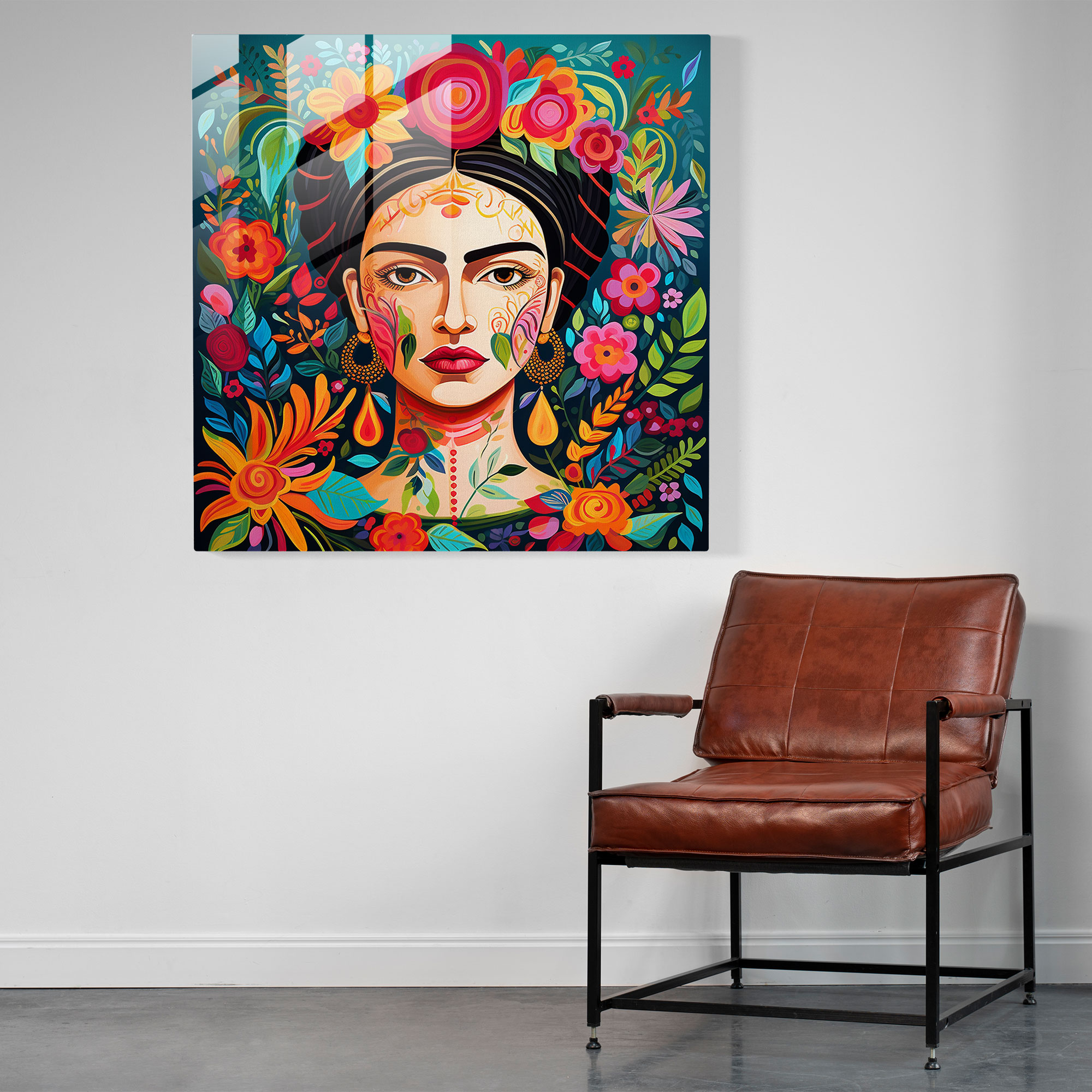 Frida'nın Miras Cam Tablosu - Frida Kahlo Kültürel Miras Duvar Dekorasyonu