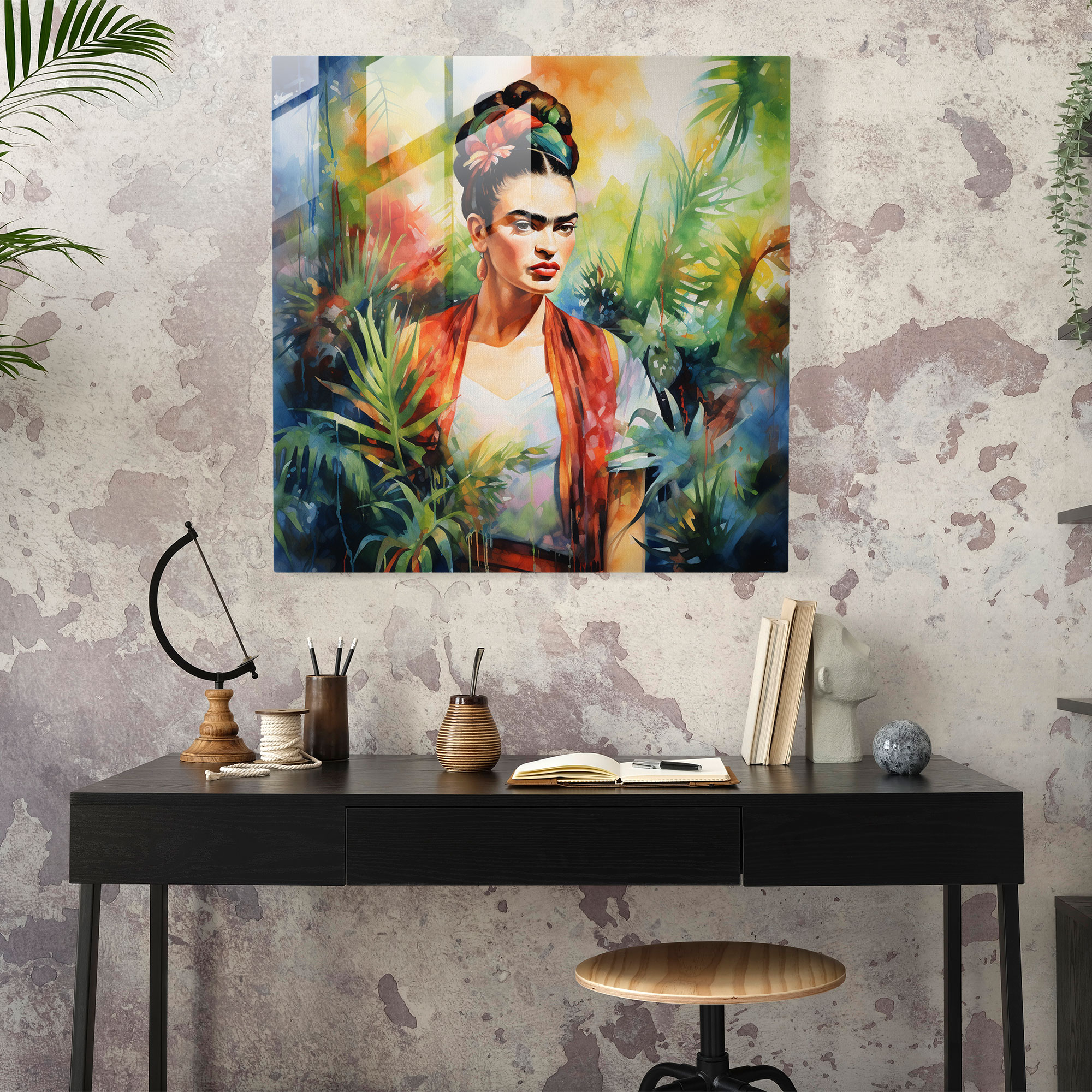 Frida Kahlo Glass Print - Frida Kahlo, Frida Kahlo, Glass Art, Wall Decoration